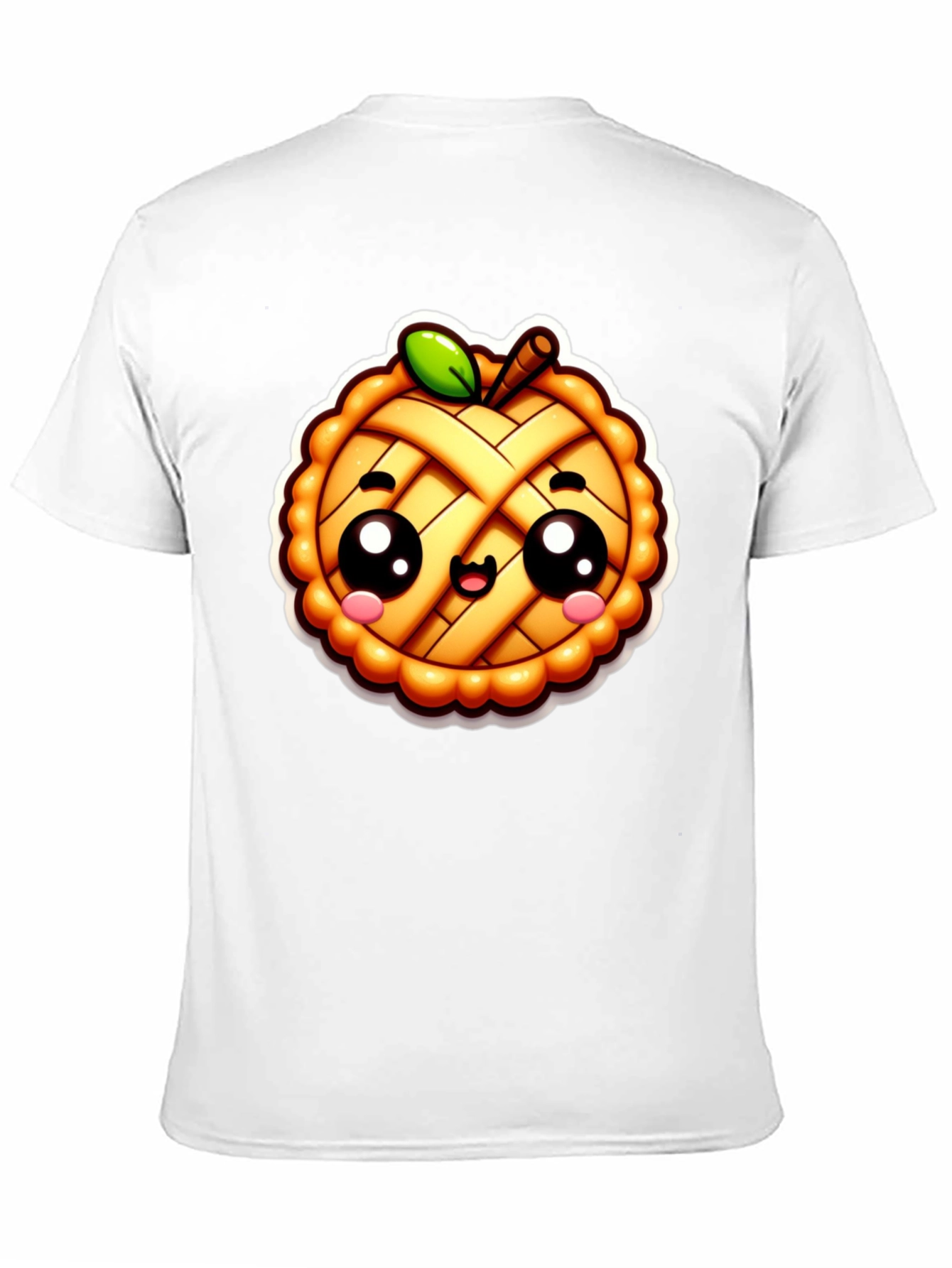 Black Cute Apple Pie Cartoon Black T-Shirt view 11