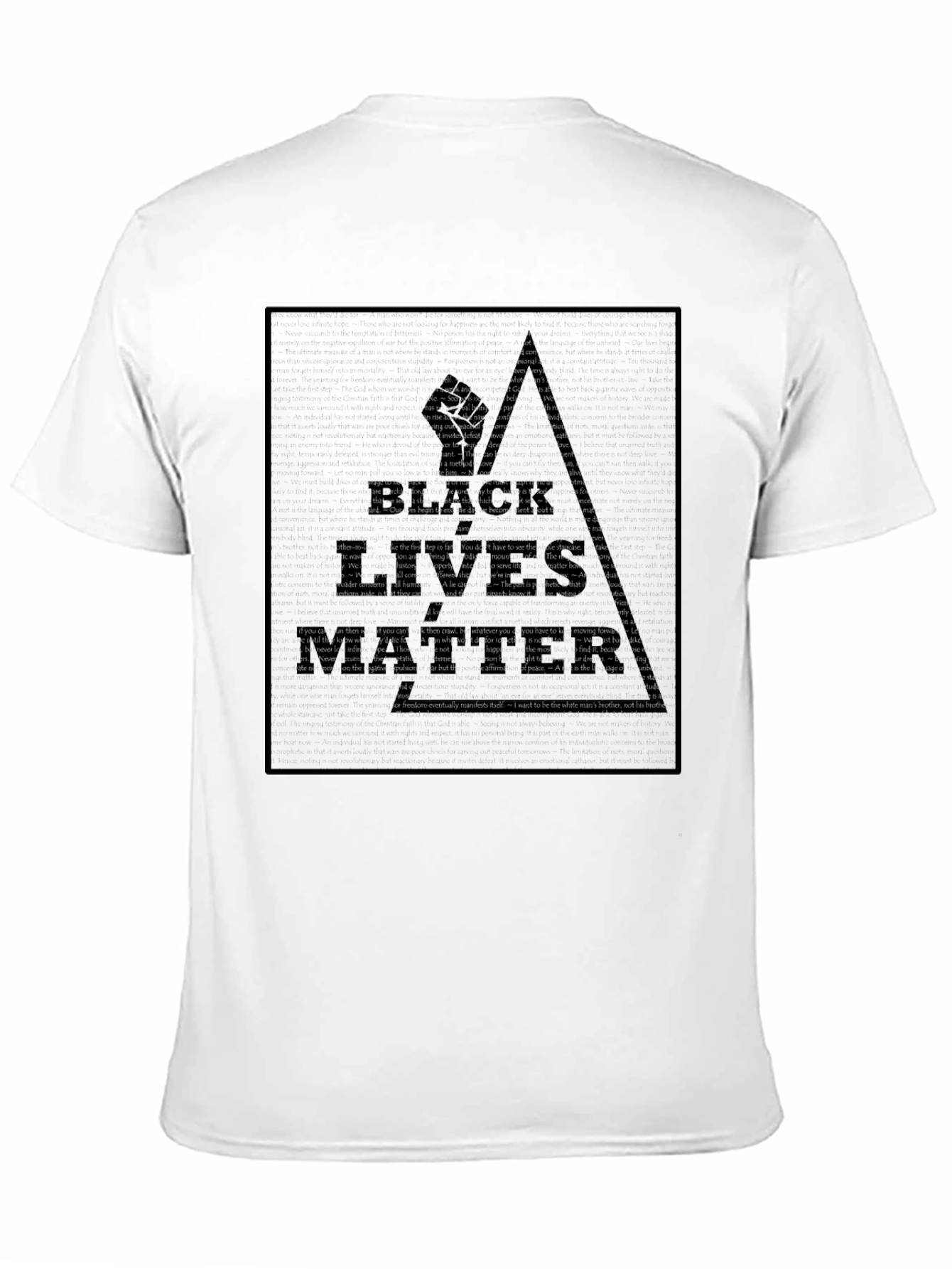 Black Text Art Graphic Tee - Black Cotton Blend Shirt view 11