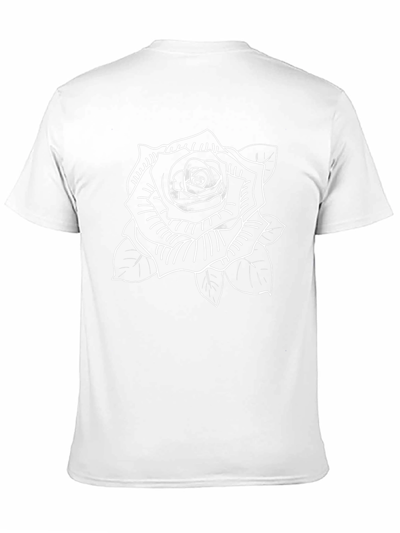 Black Black T-Shirt with White Rose Graphic view 11