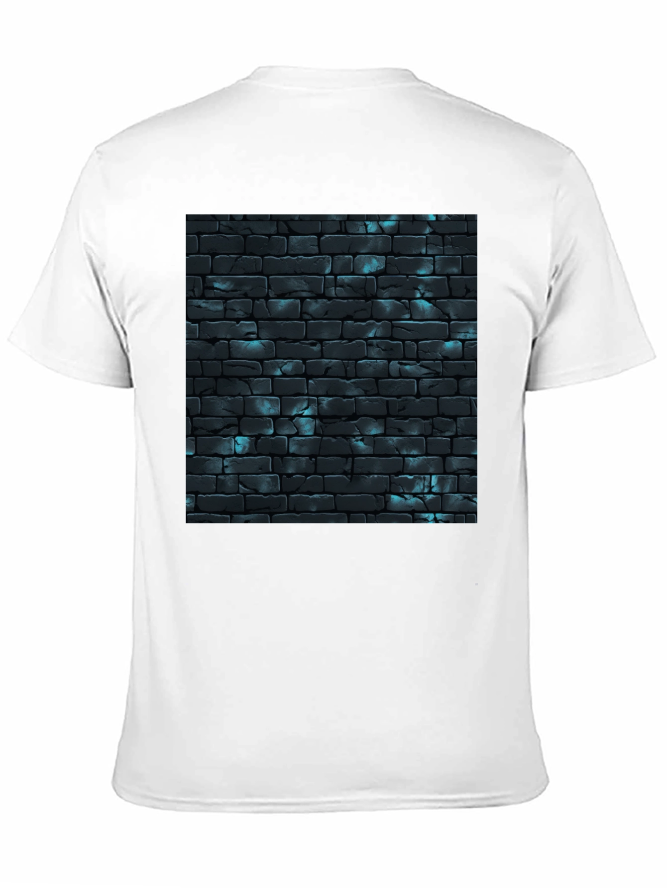 Black Cool Brick Wall Pattern Black T-Shirt view 11