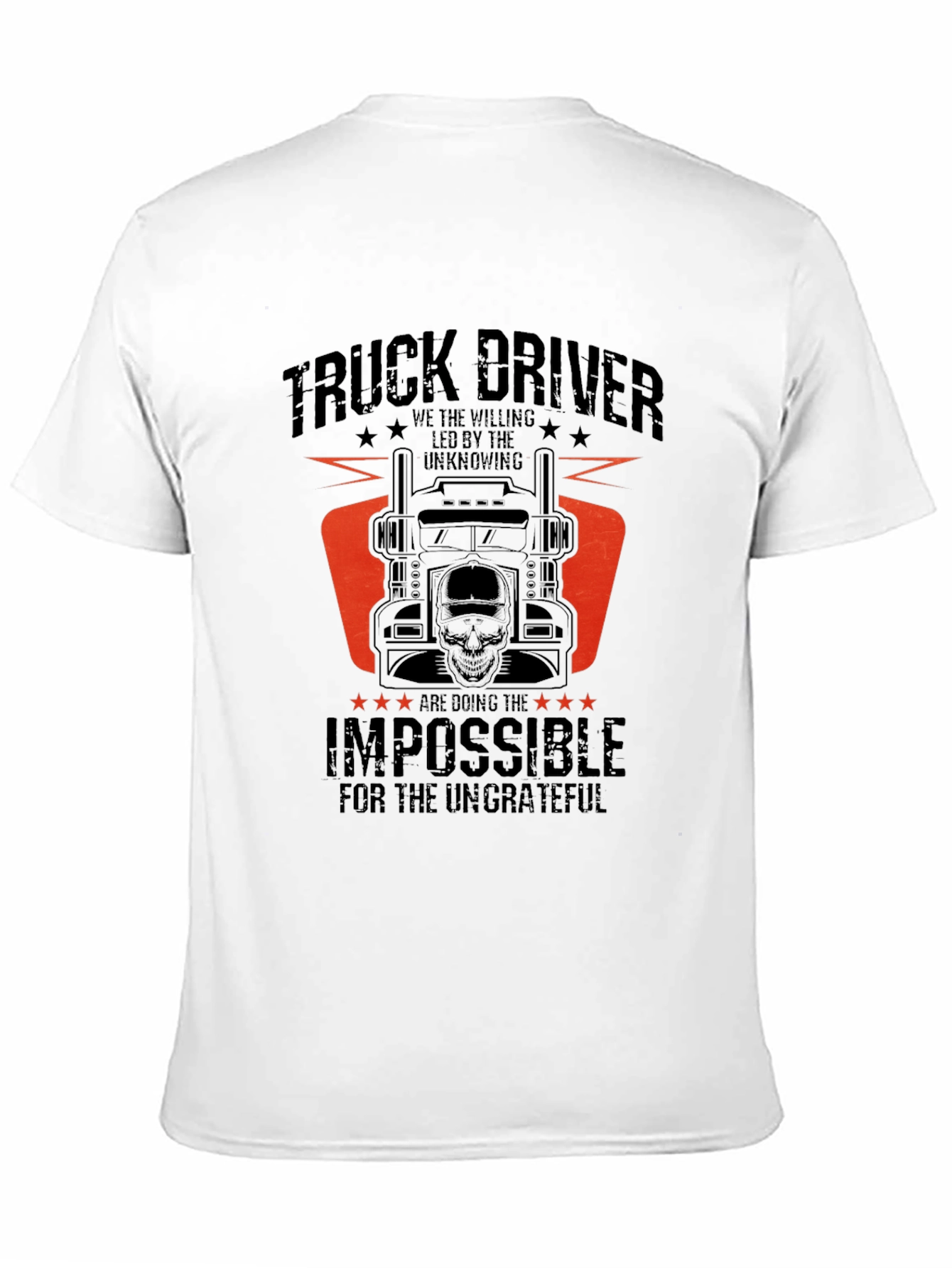 Black Truck Driver T-Shirt - Doing the Impossible view 11