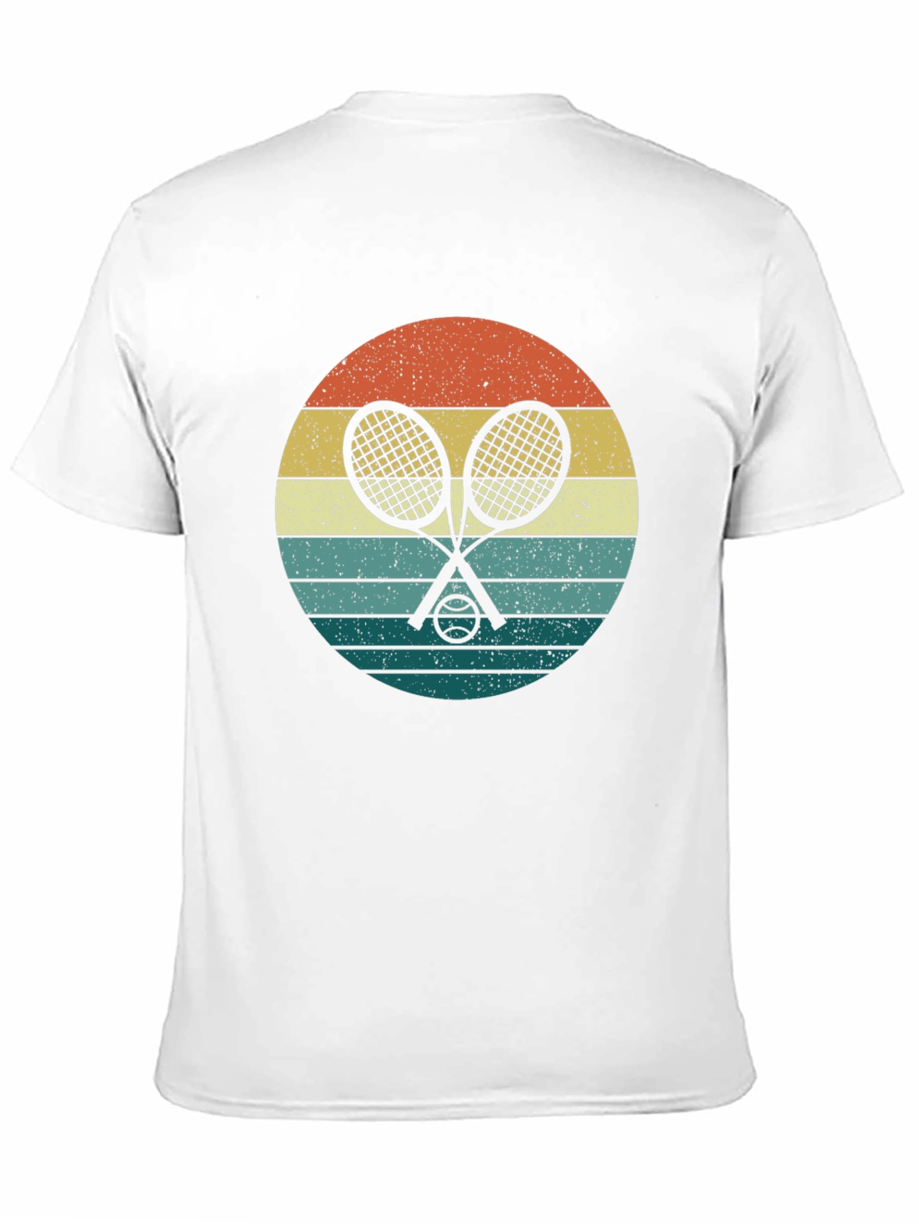 Black Retro Tennis Rackets & Ball Graphic T-Shirt view 11