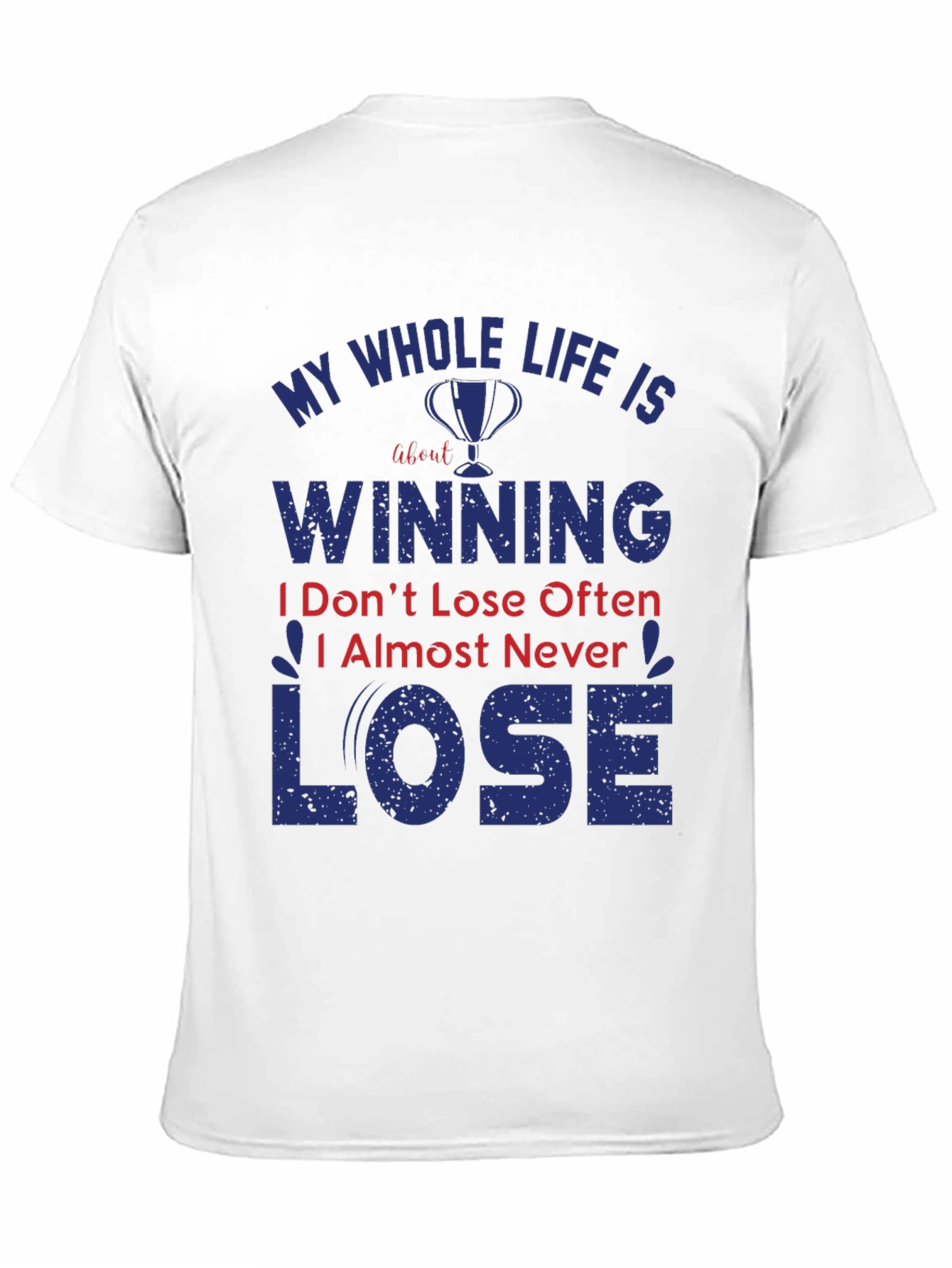 Black Winning T-Shirt: Never Lose Attitude Black Tee view 11