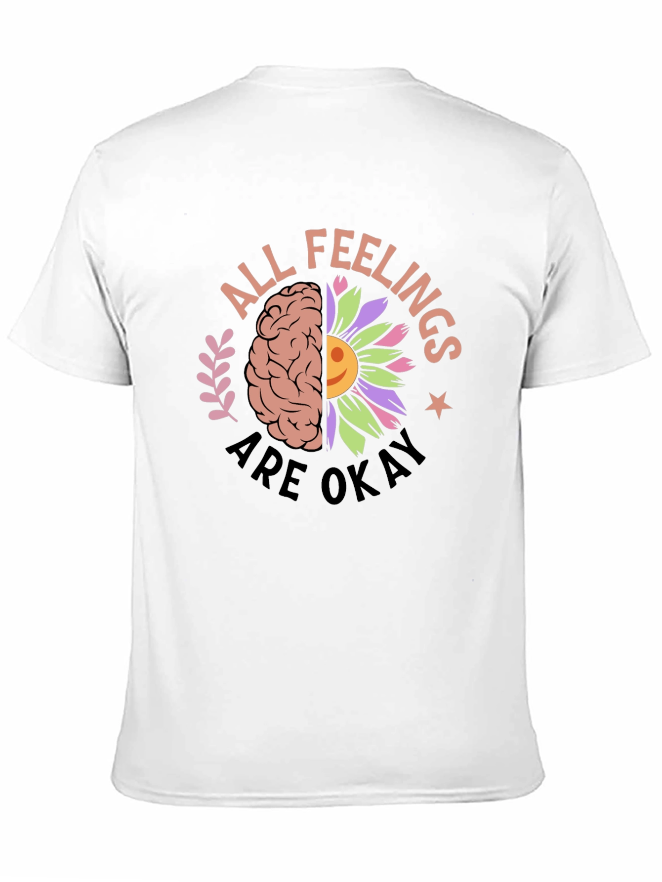 Black All Feelings Are Okay Graphic Tee view 11