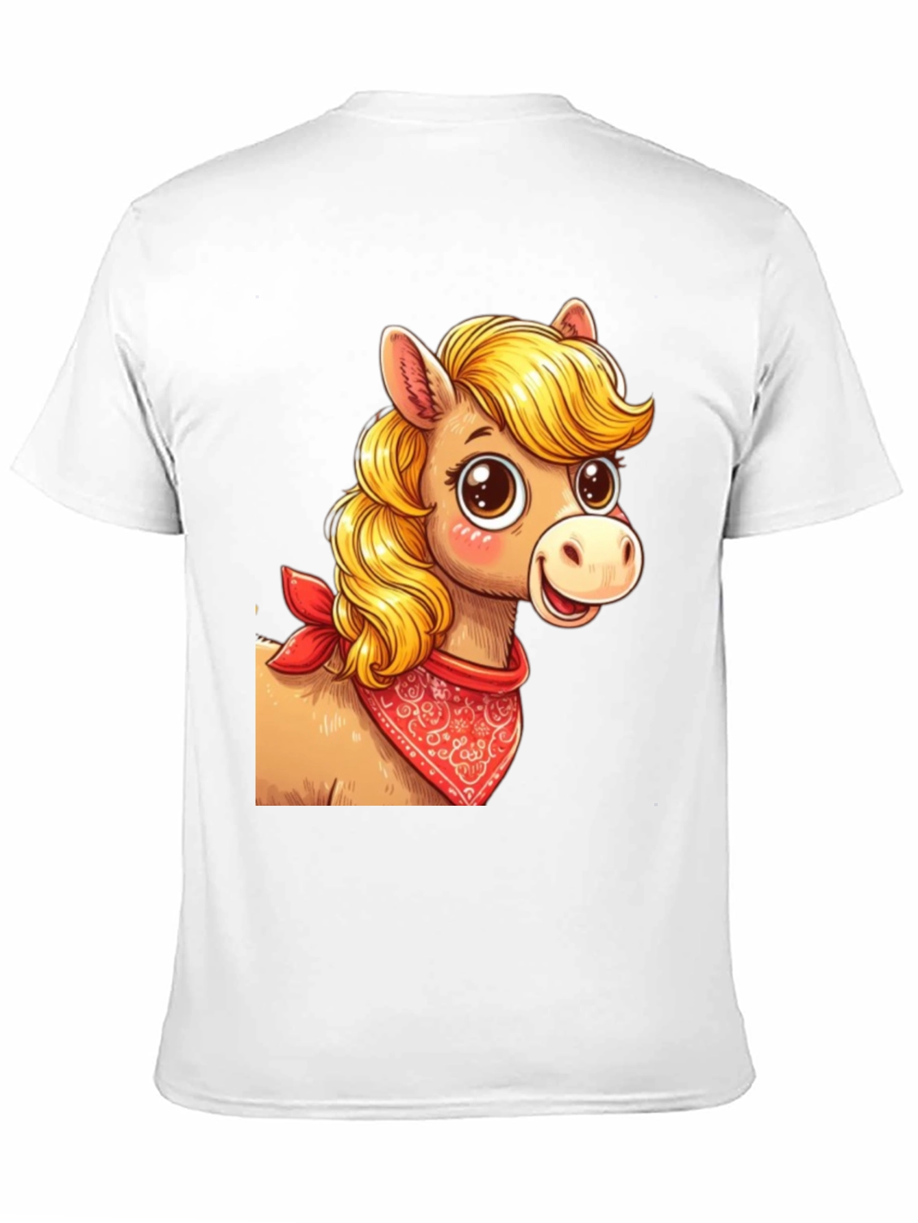 Black Cartoon Horse Bandana Graphic T-Shirt view 11