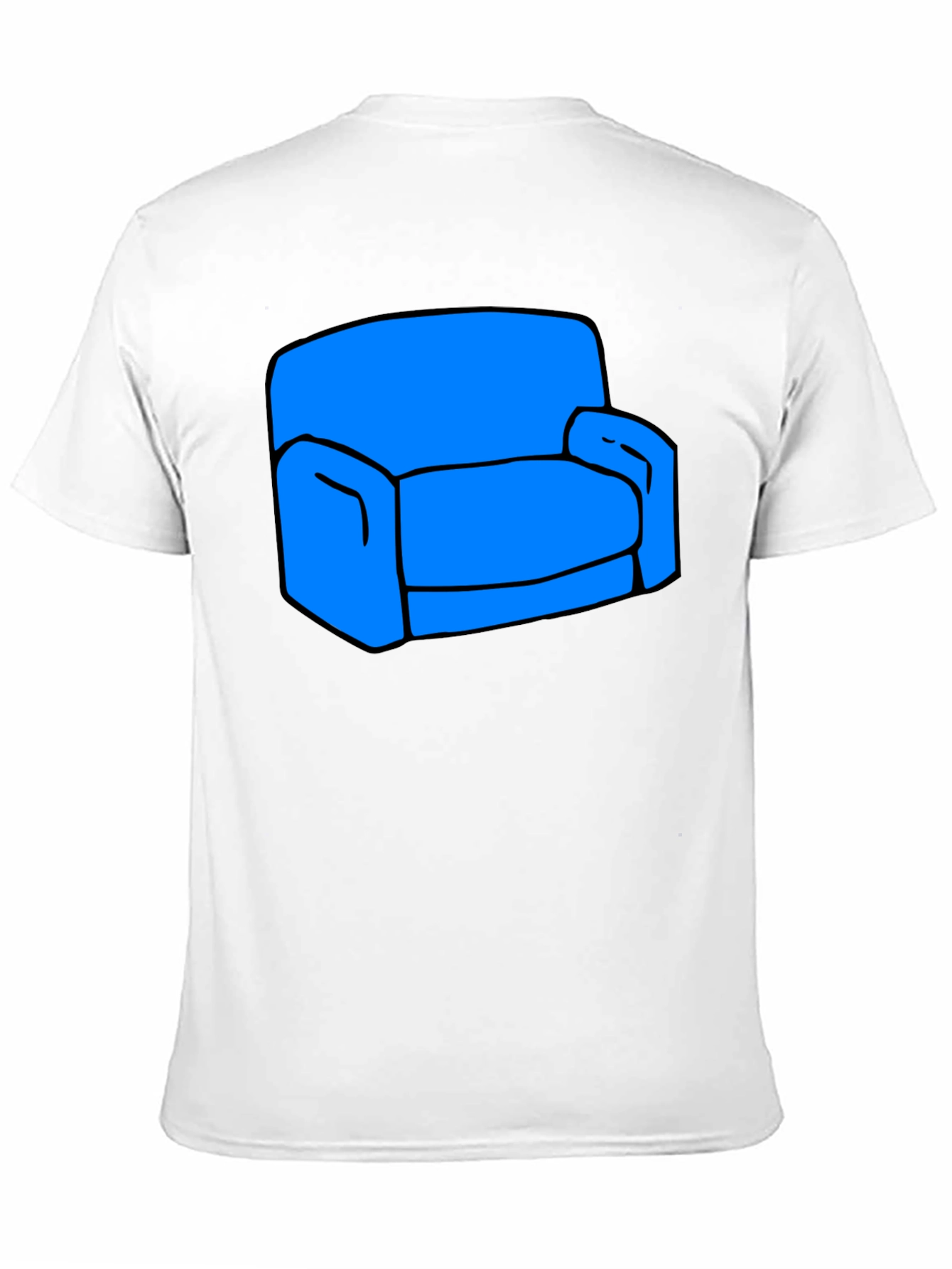 Black Novelty Couch Graphic T-Shirt - Black Cotton Tee view 11