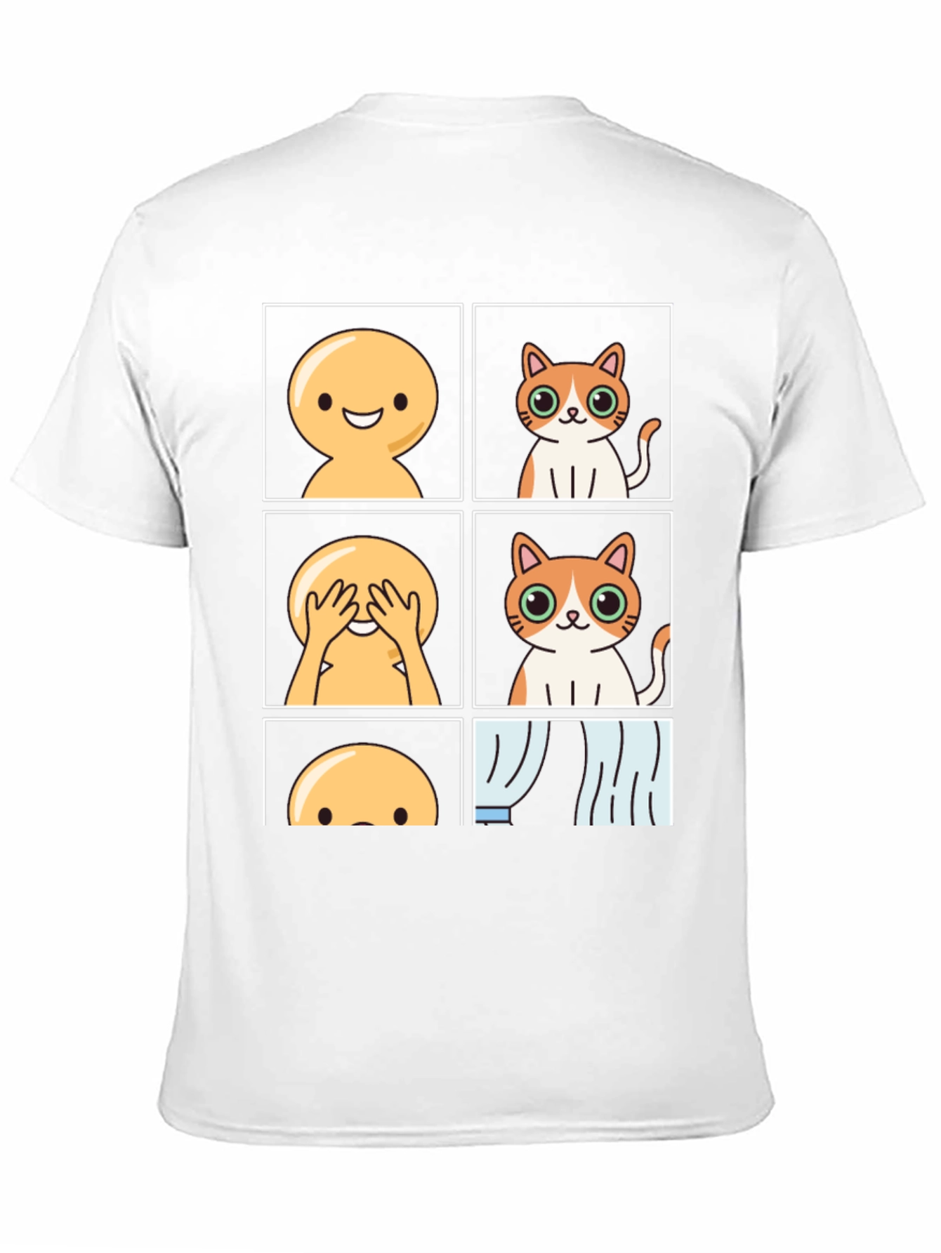 Black Peek-a-boo Cat T-Shirt: Soft Cotton, Fun Design view 11