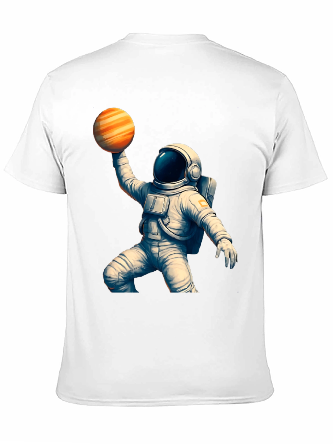 Black Astronaut Holding Planet T-Shirt - Space Lover Gift view 11