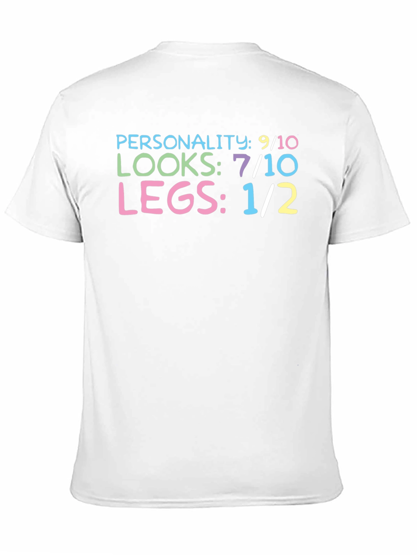 Black Funny "Personality Looks Legs" Graphic T-Shirt view 11