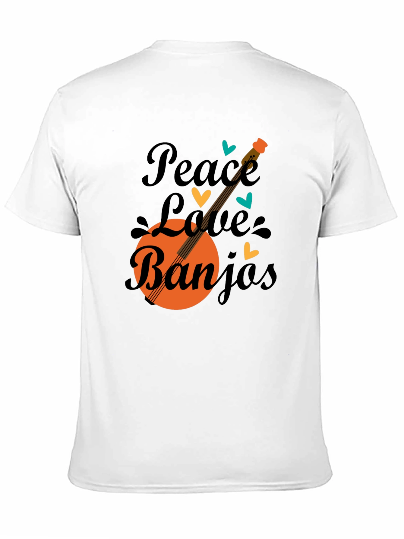 Black Peace Love Banjos T-Shirt - Black view 11