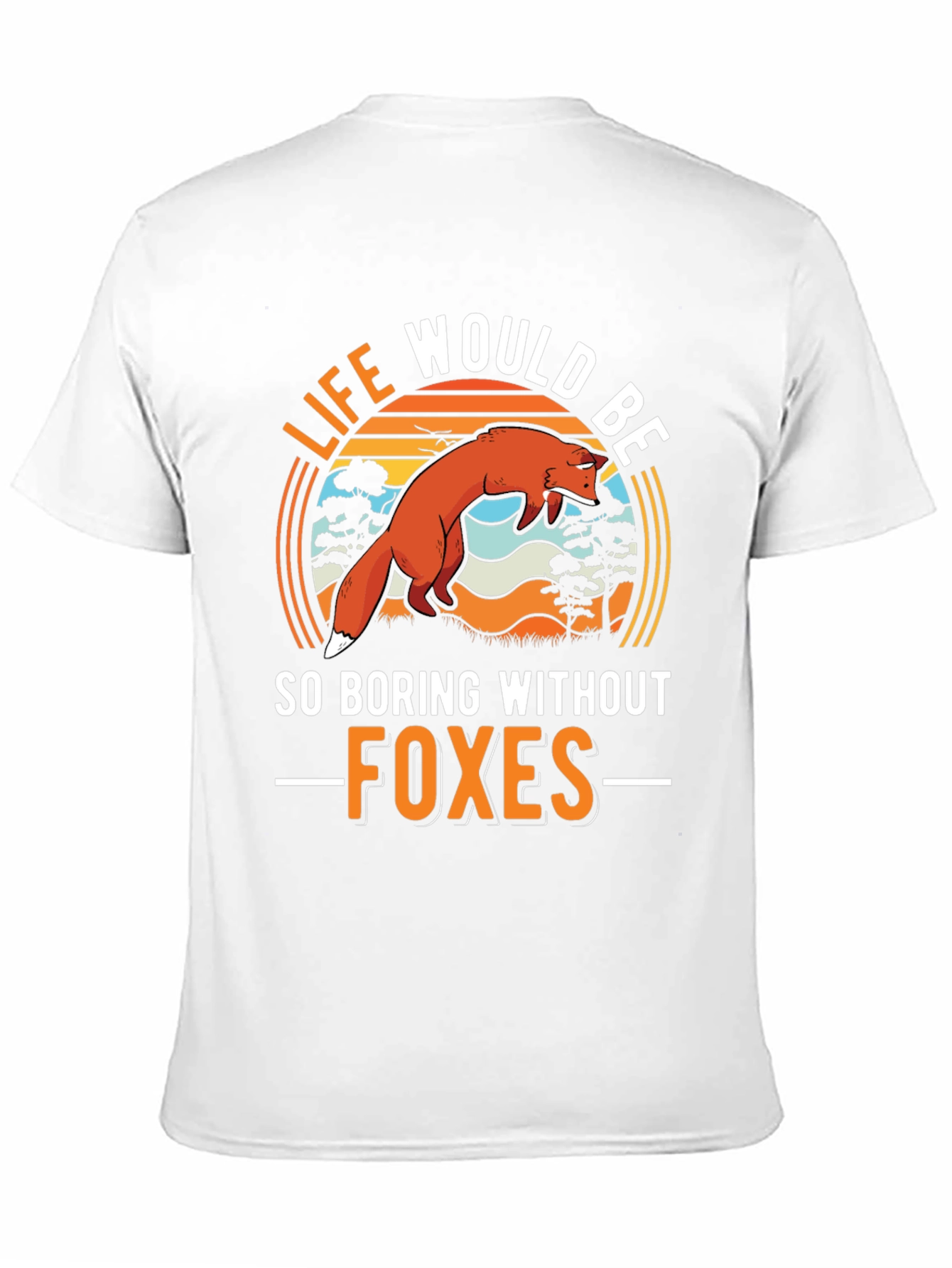 Black Life Would Be So Boring Without Foxes Black T-Shirt view 11
