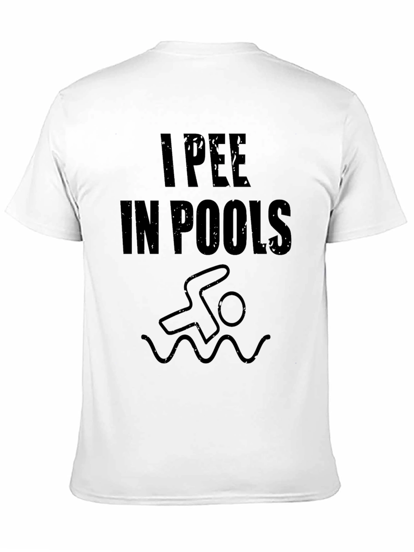 Black I Pee in Pools Graphic T-Shirt - Black Crew Neck view 11