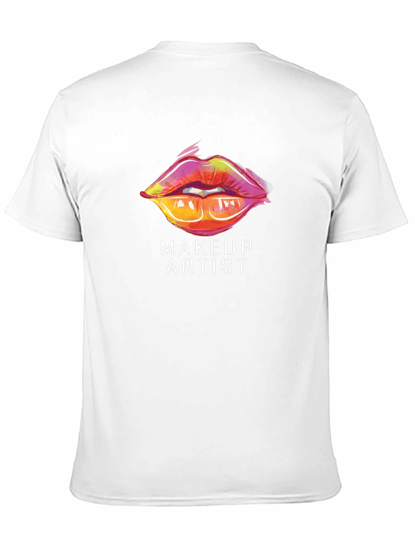 Black Makeup Artist Lips Graphic Tee - Stylish Crew Neck T-Shirt view 11