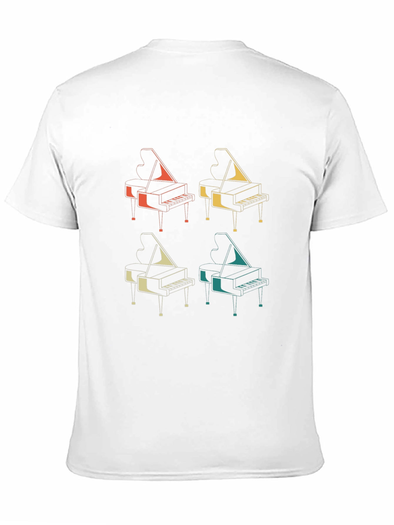Black Retro Piano T-Shirt - Music Lover's Tee view 11