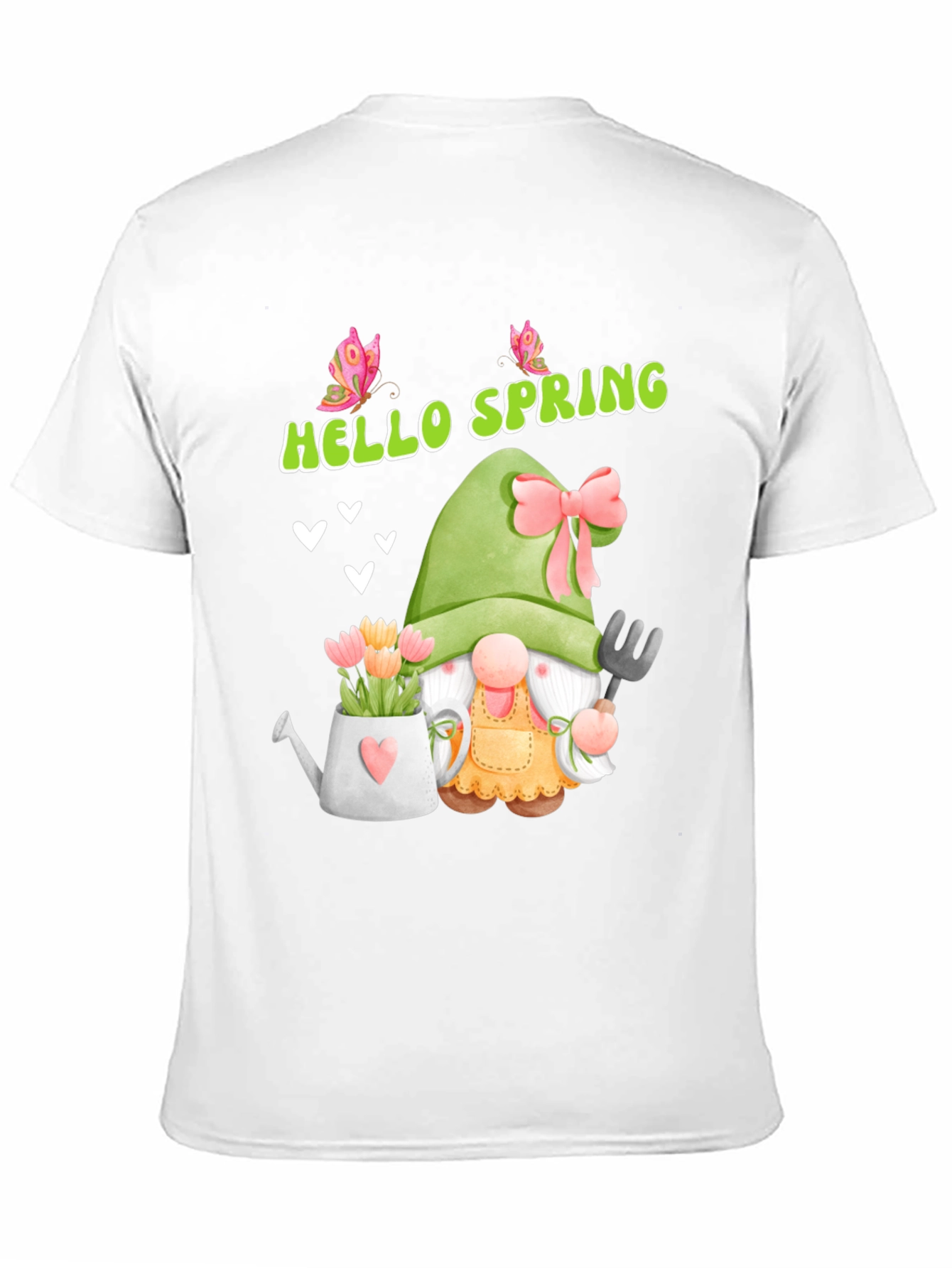Black Hello Spring Garden Gnome T-Shirt view 11