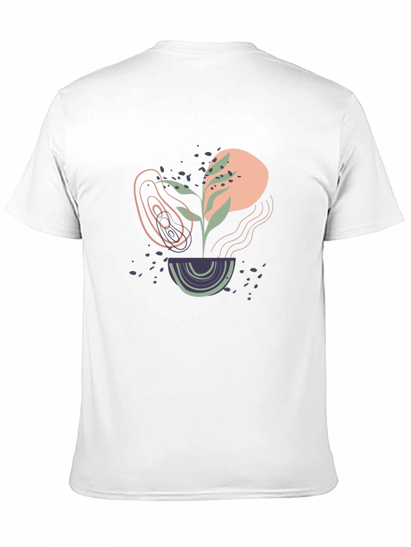 Black Abstract Plant Graphic Black Tee view 11