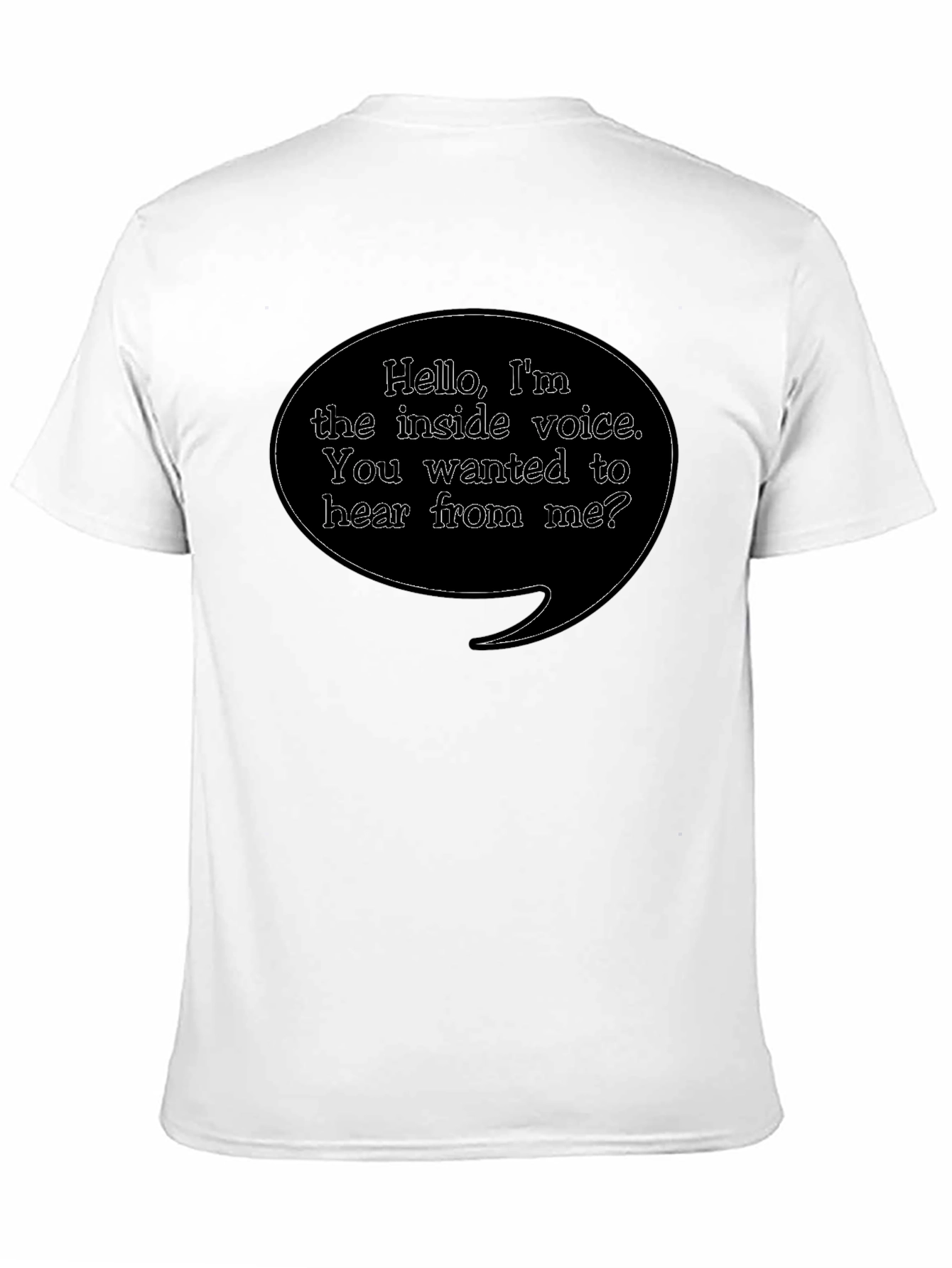 Black Inside Voice Graphic Tee - Funny Black T-Shirt view 11