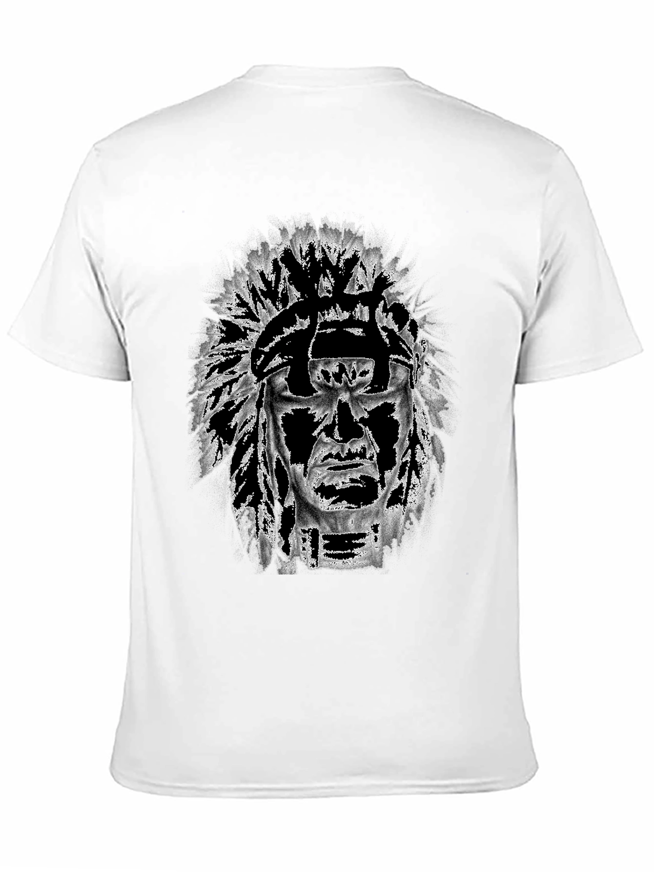 Black Graphic Tee: Native American Headdress Design view 11