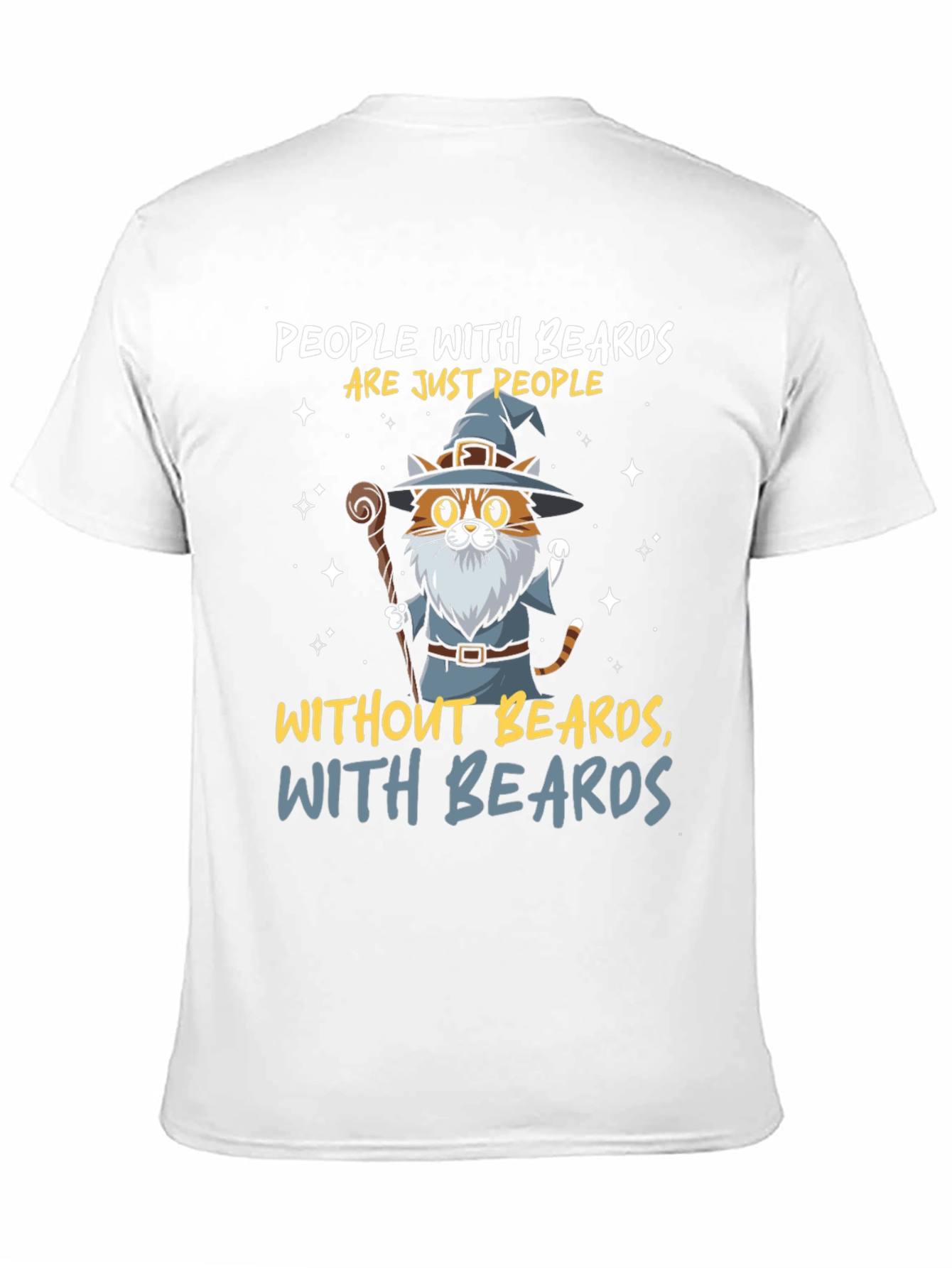 Black Wizard Cat Beard T-Shirt view 11