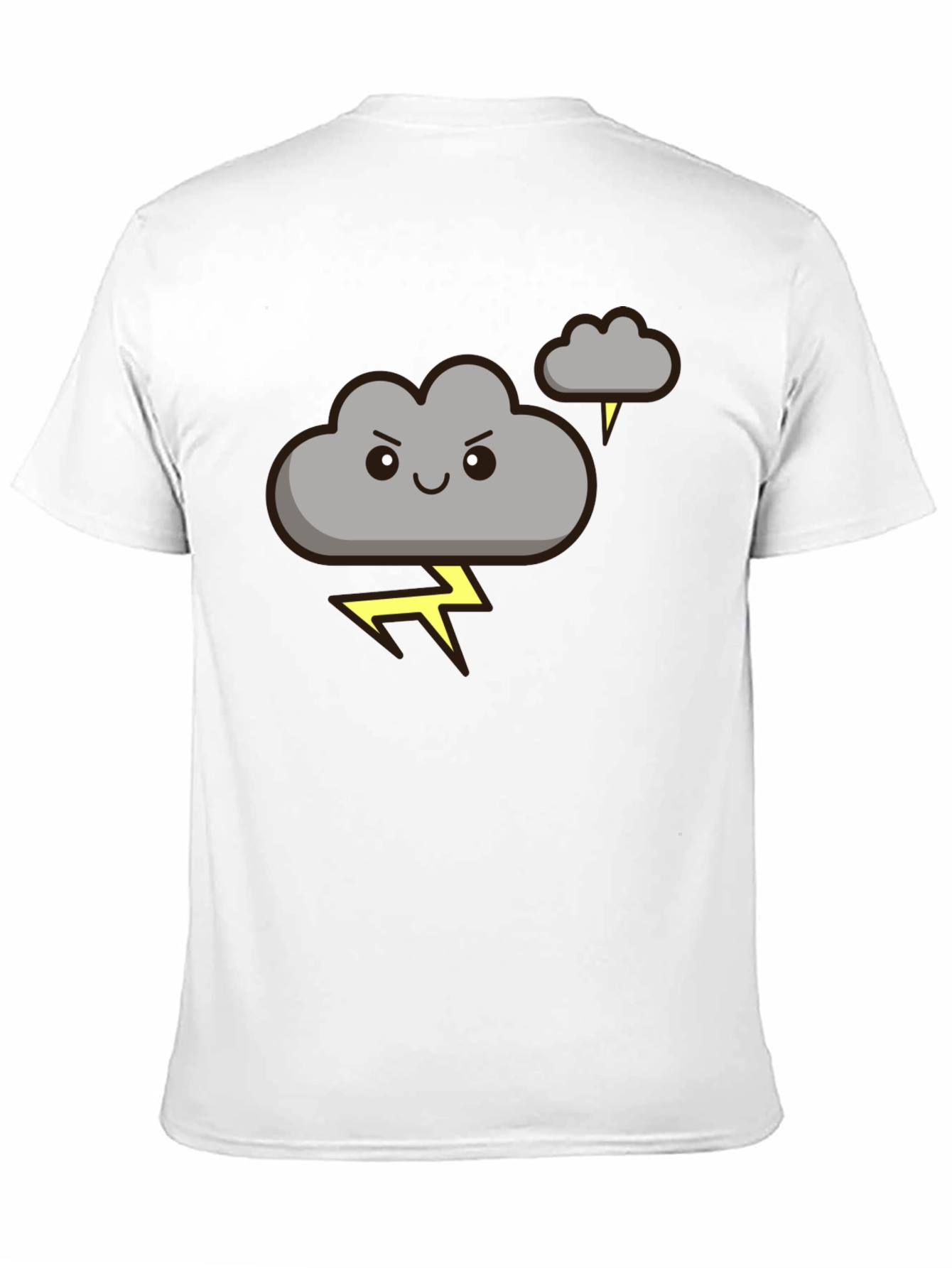 Black Cartoon Cloud Lightning Graphic Tee - Black view 11