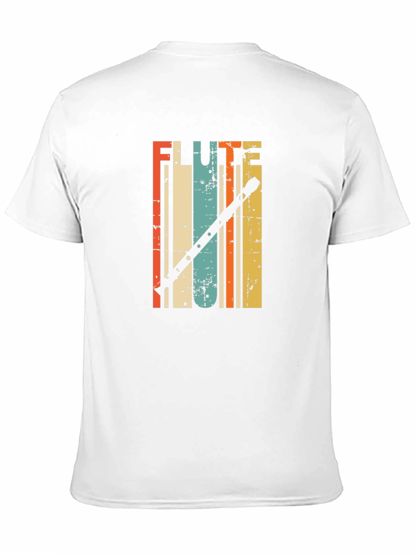 Black Retro Flute Player T-Shirt - Vintage Style Tee view 11