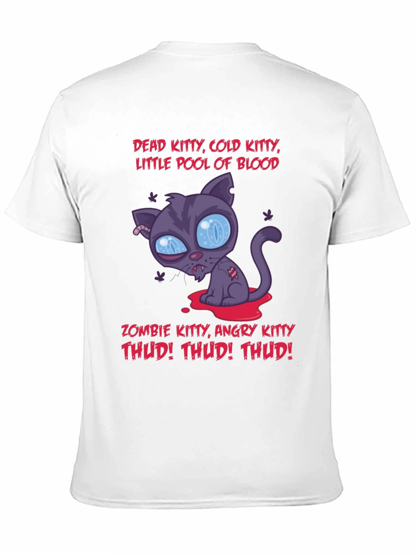 Black Zombie Kitty Graphic T-Shirt - Halloween view 11