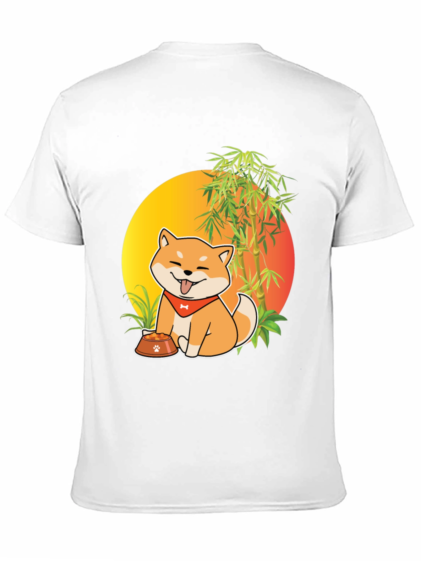 Black Shiba Inu Dog Cartoon Graphic T-Shirt view 11