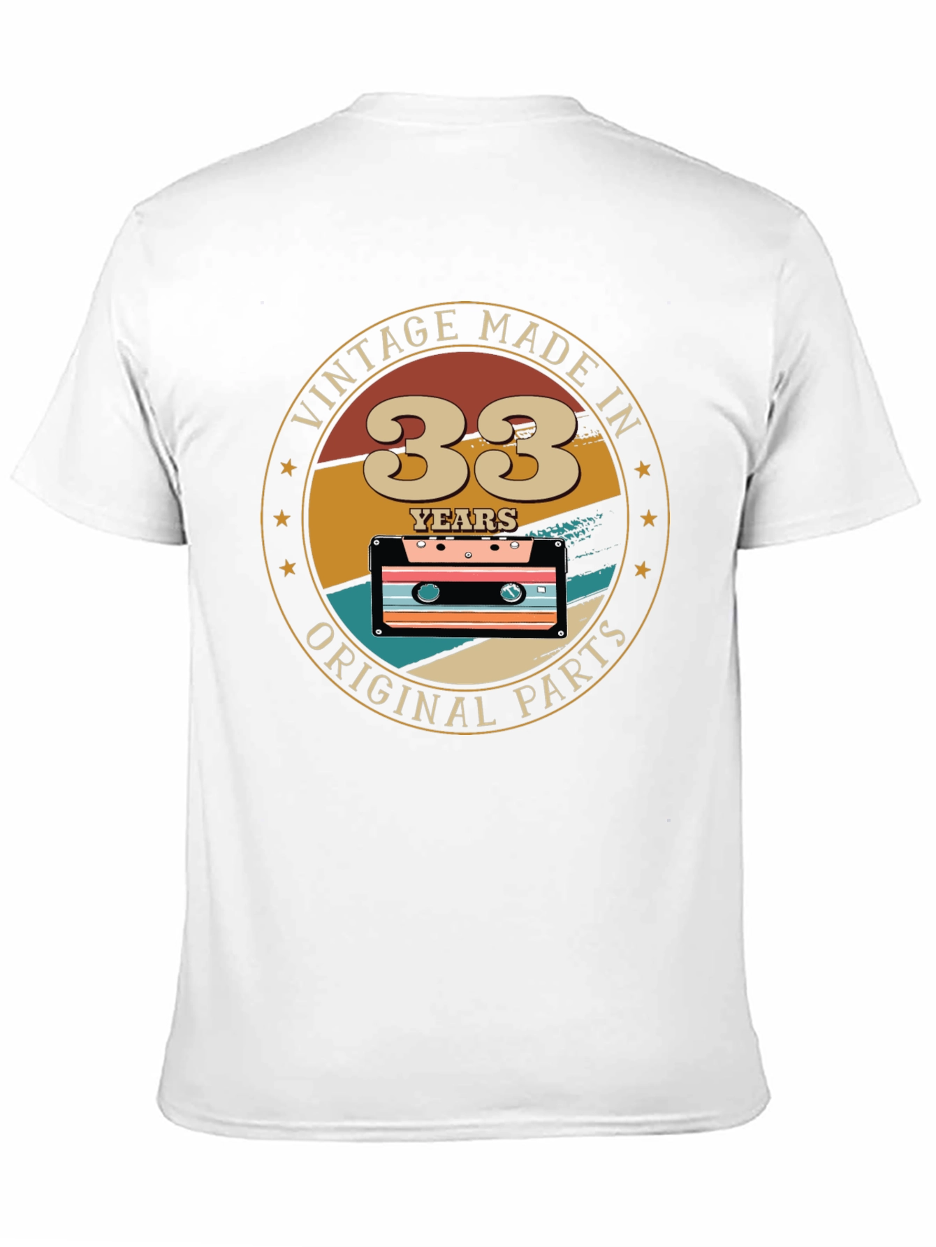 Black Vintage 33 Years Original Parts T-Shirt view 11