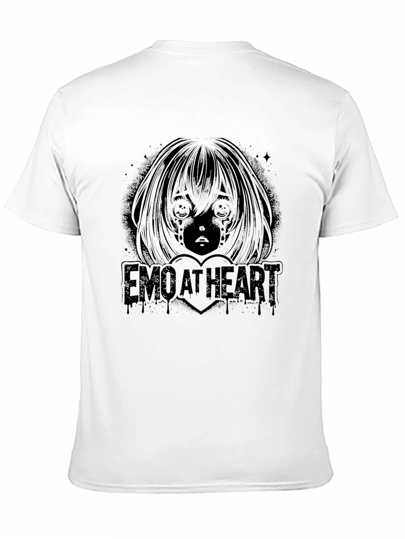 Black Emo Anime Graphic Black T-Shirt view 11