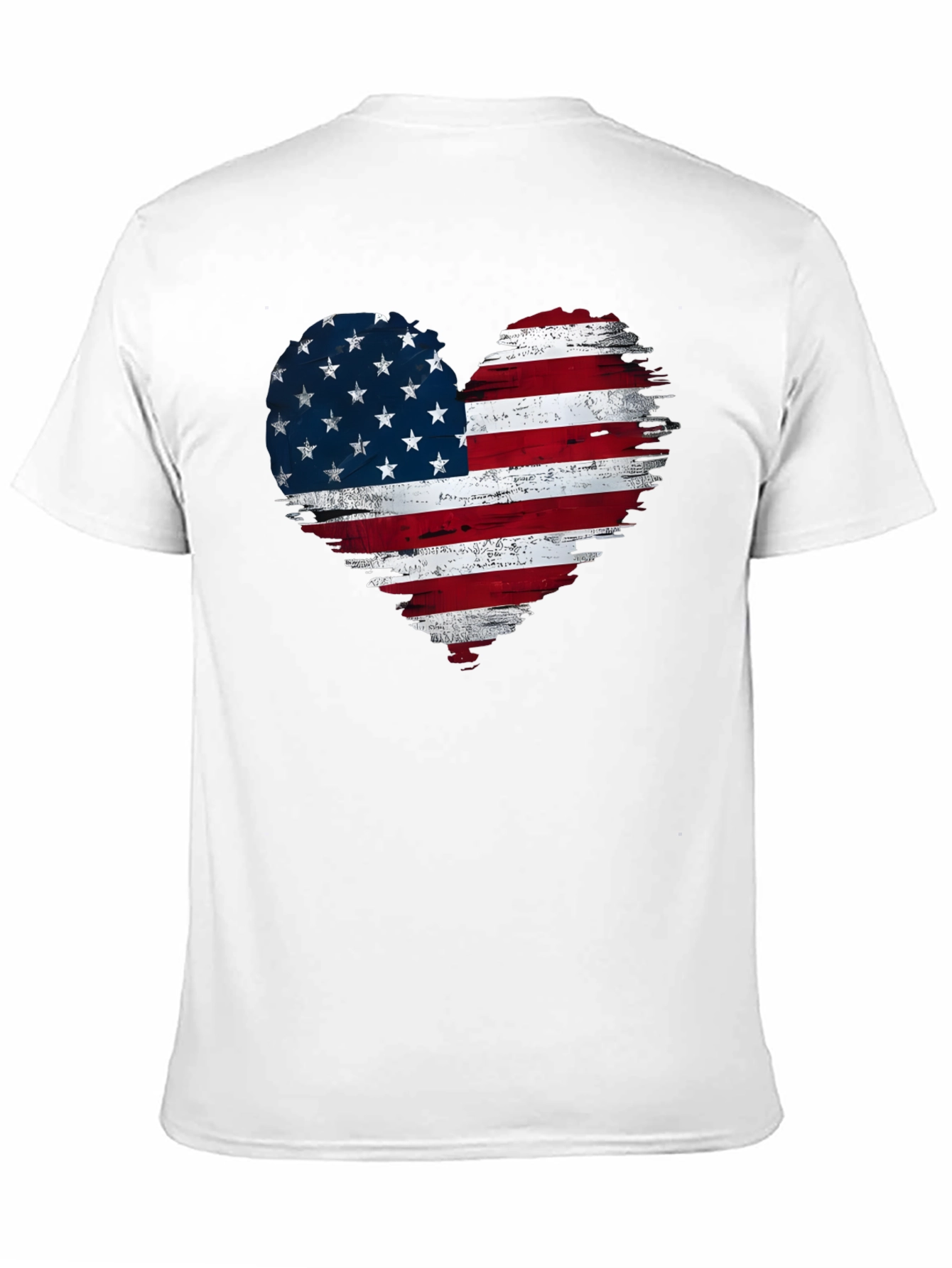 Black American Flag Heart Graphic T-Shirt view 11