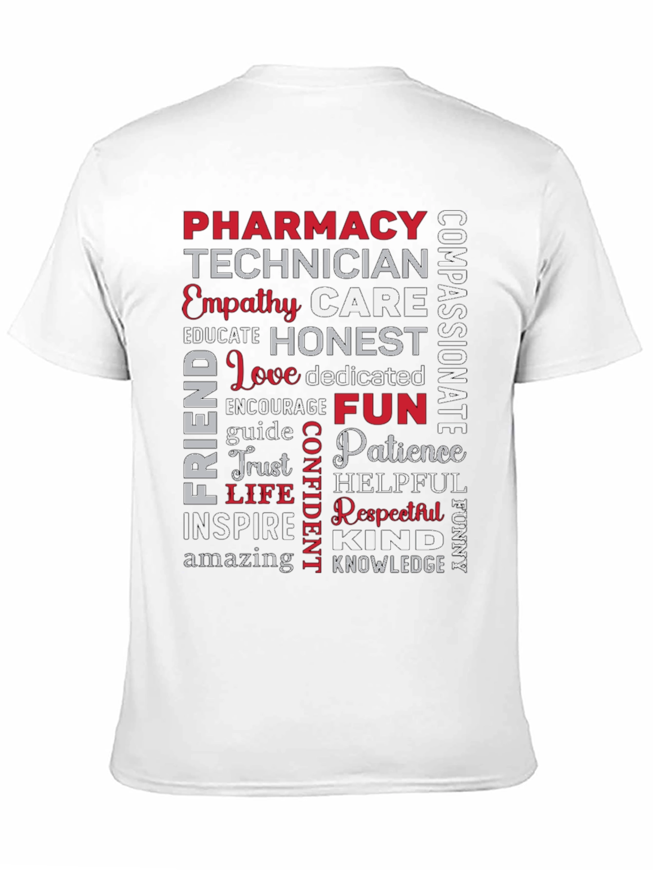Black Pharmacy Technician Word Art T-Shirt view 11
