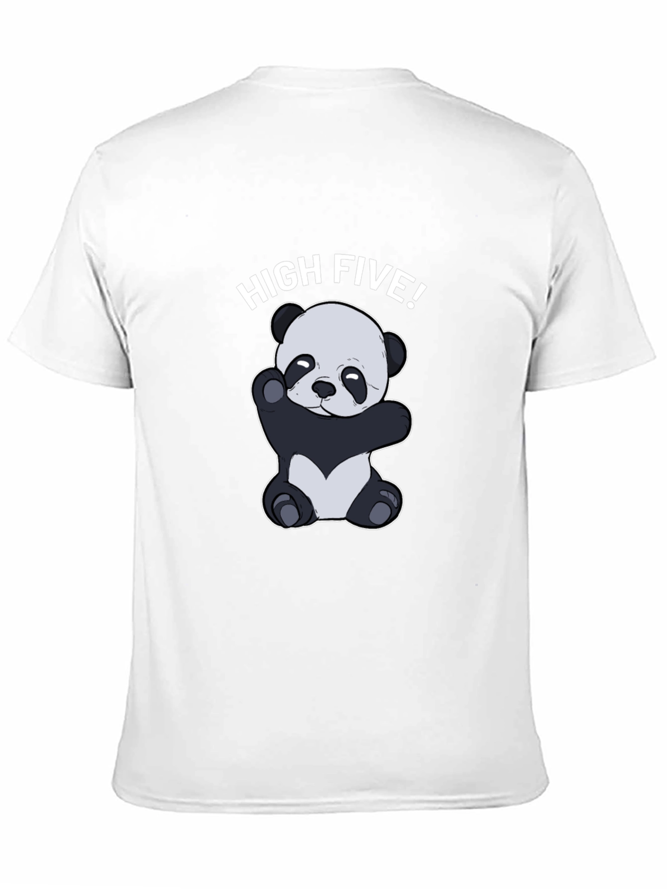 Black Panda High Five Graphic Tee - Black Cotton T-Shirt view 11