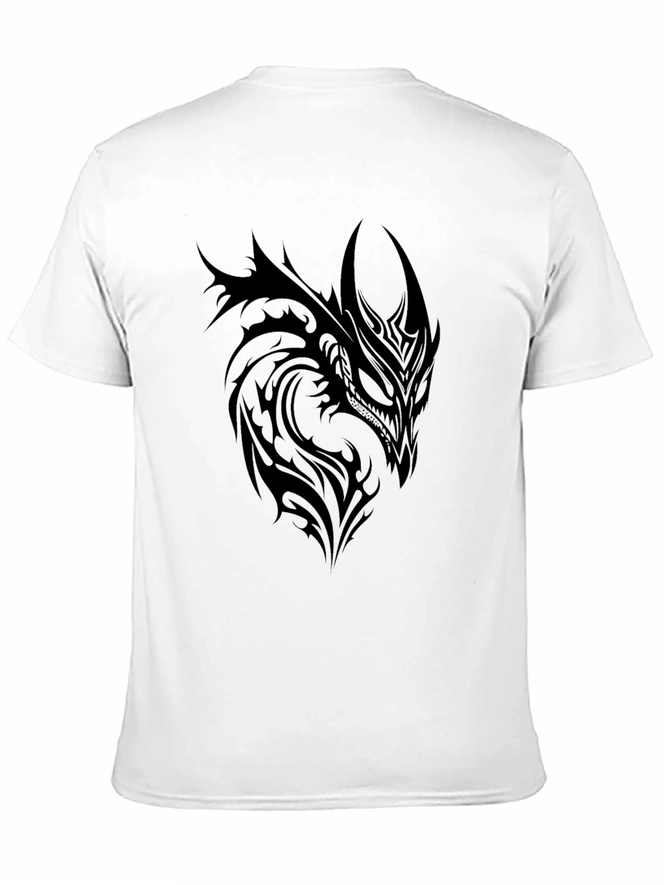 Black Tribal Dragon Graphic Tee - Black view 11