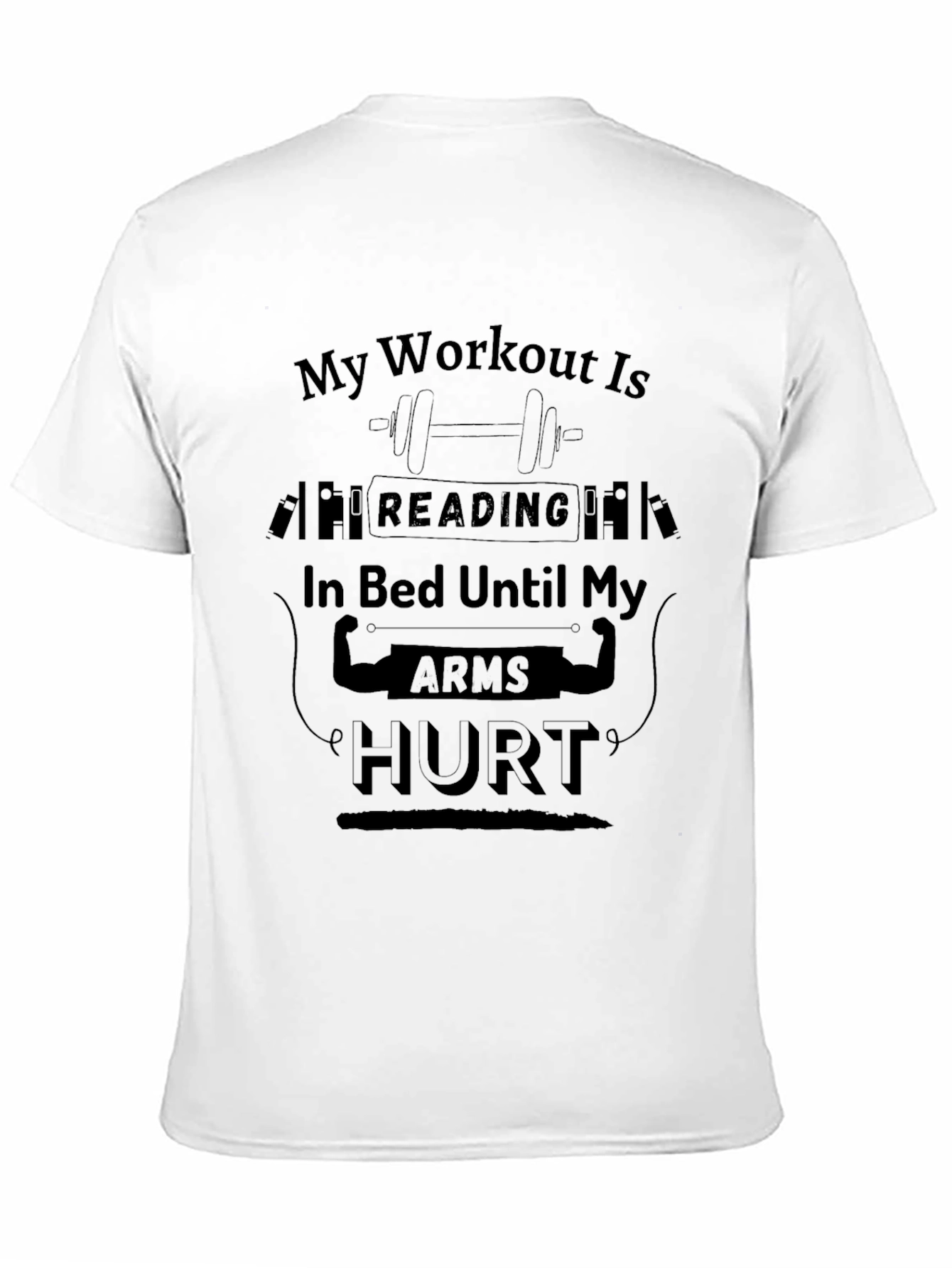 Black Workout Reading in Bed T-Shirt view 11
