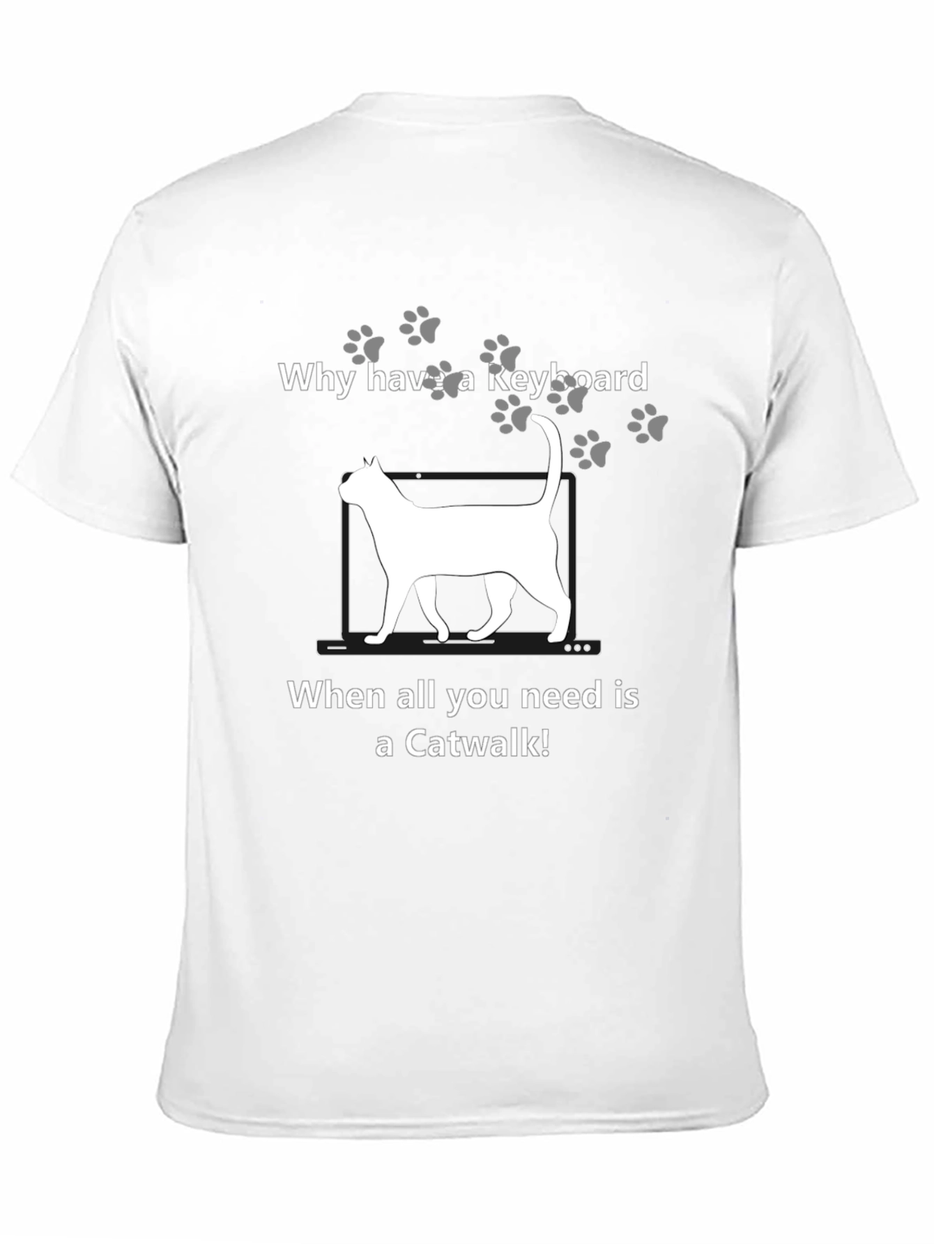 Black Catwalk Keyboard Cat Lover T-Shirt view 11