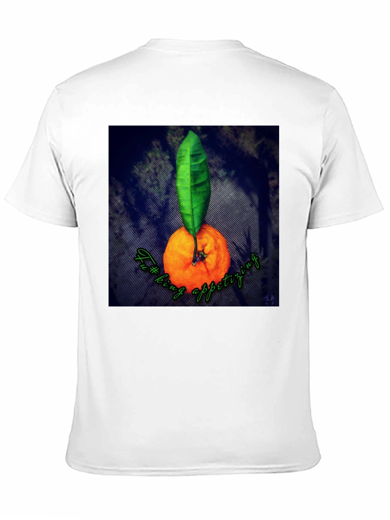 Black Orange & Leaf Graphic Tee - Fun Foodie Shirt view 11