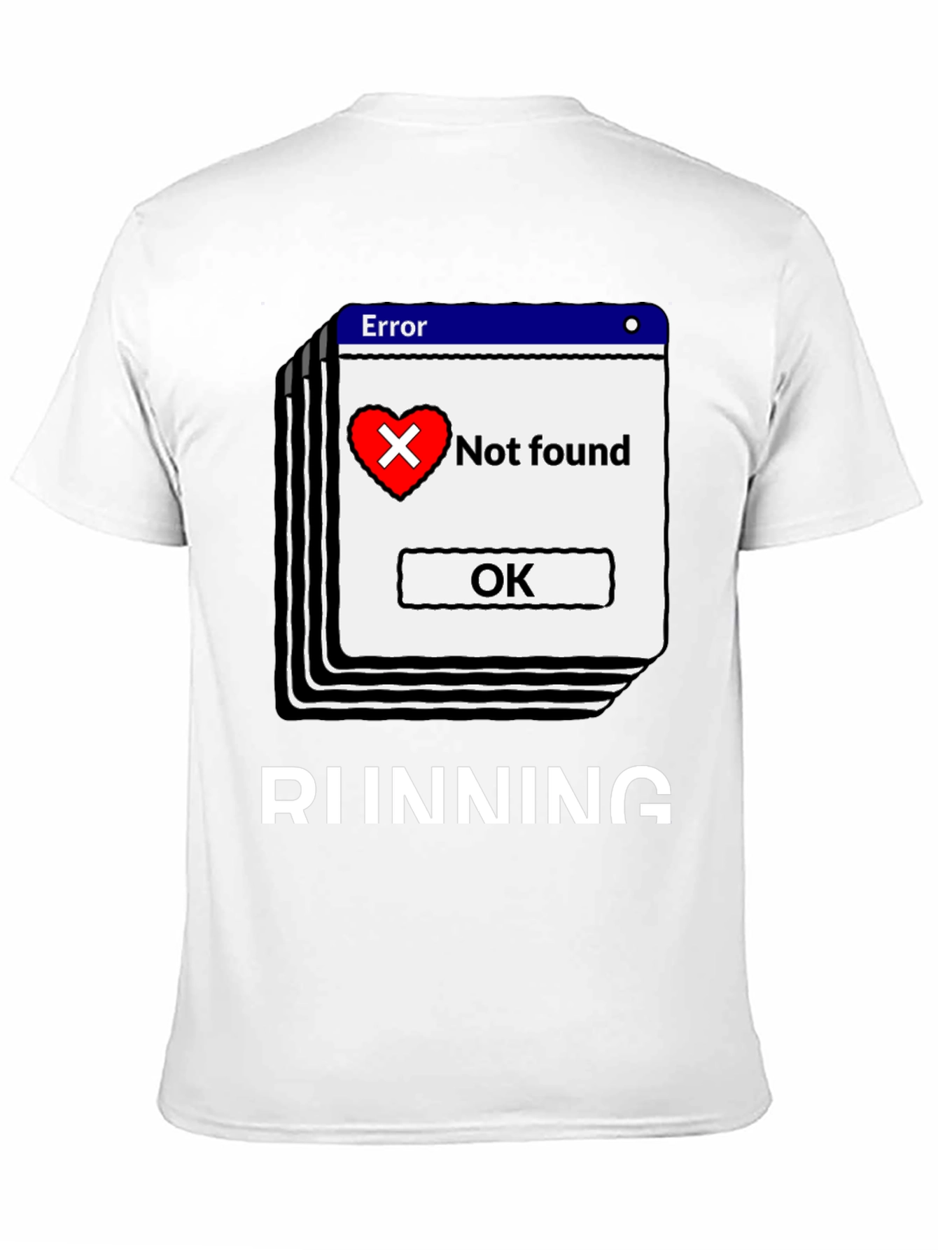 Black Error Heart Not Found Running T-Shirt view 11