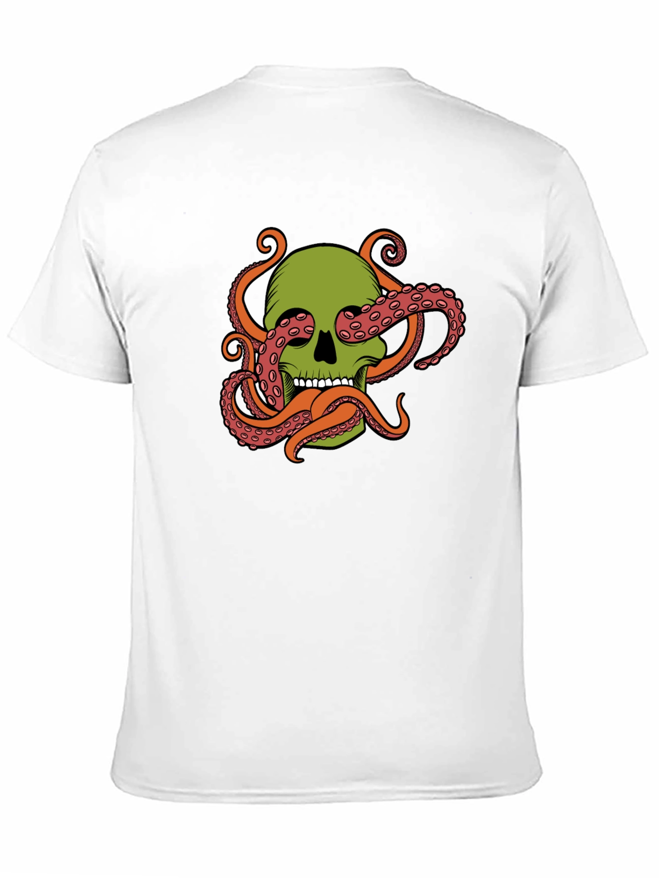 Black Skull Octopus Graphic Tee - Black Cotton Blend view 11