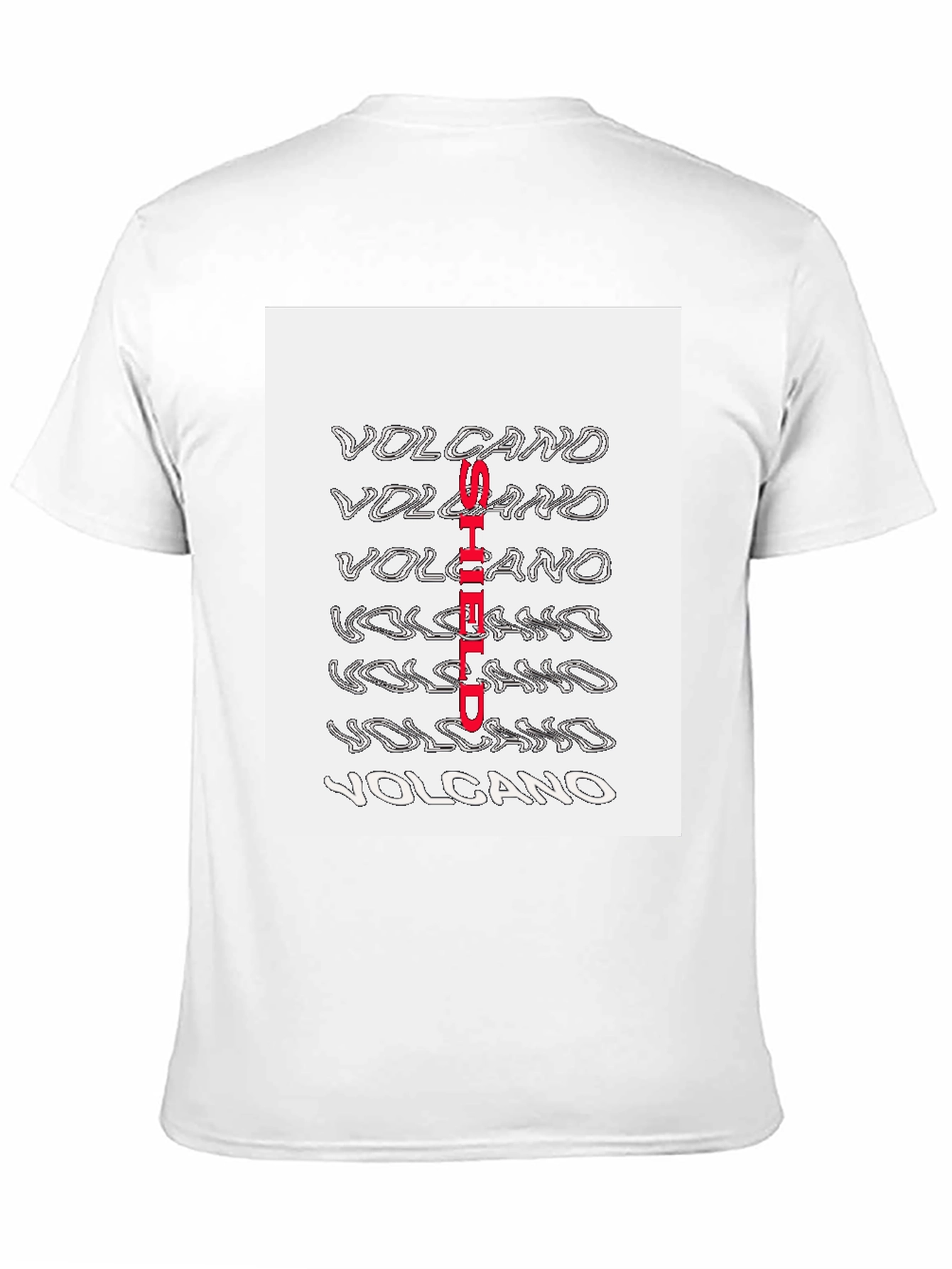 Black Volcano Shield Graphic Print T-Shirt view 11