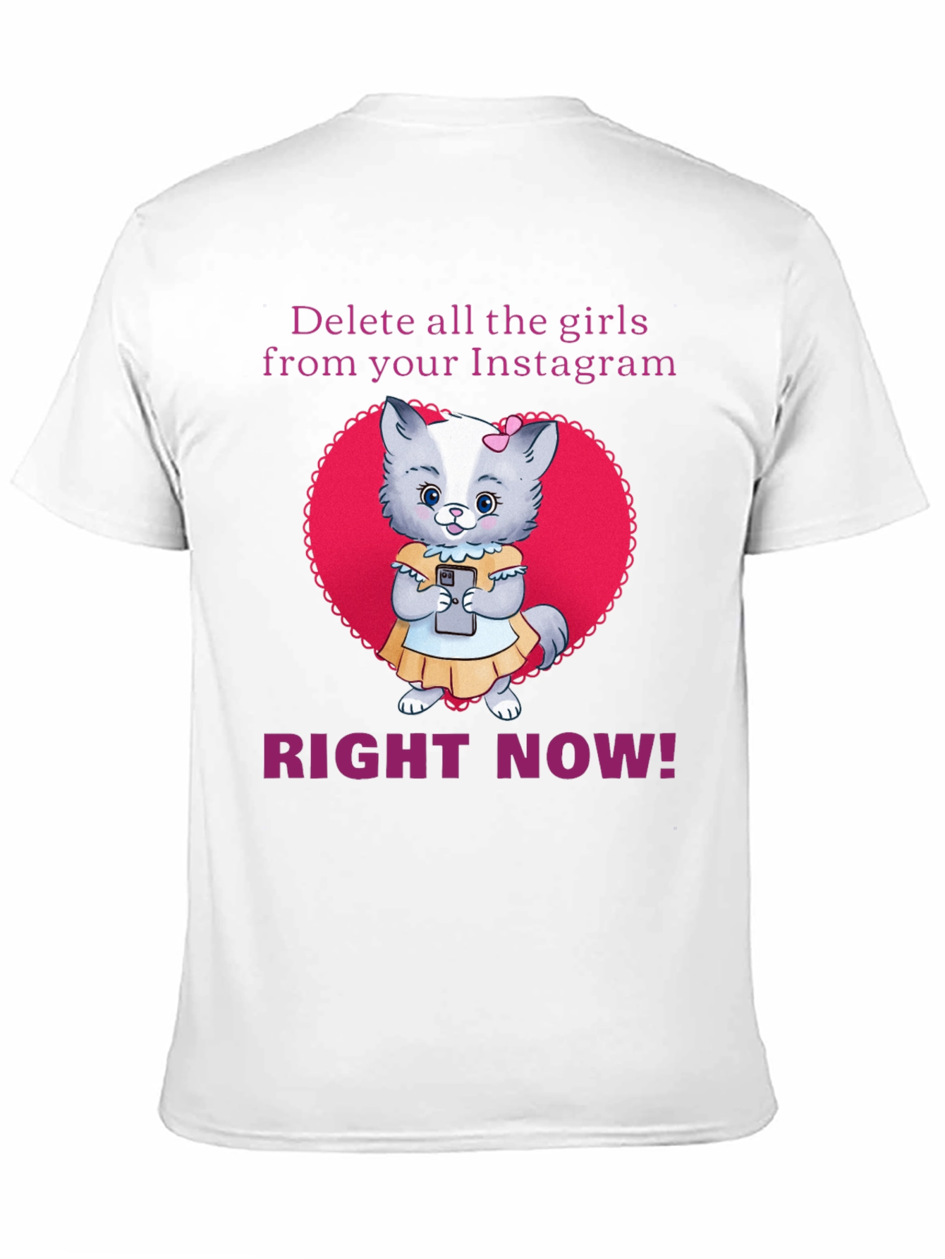 Black Funny Delete Girls Instagram T-Shirt view 11