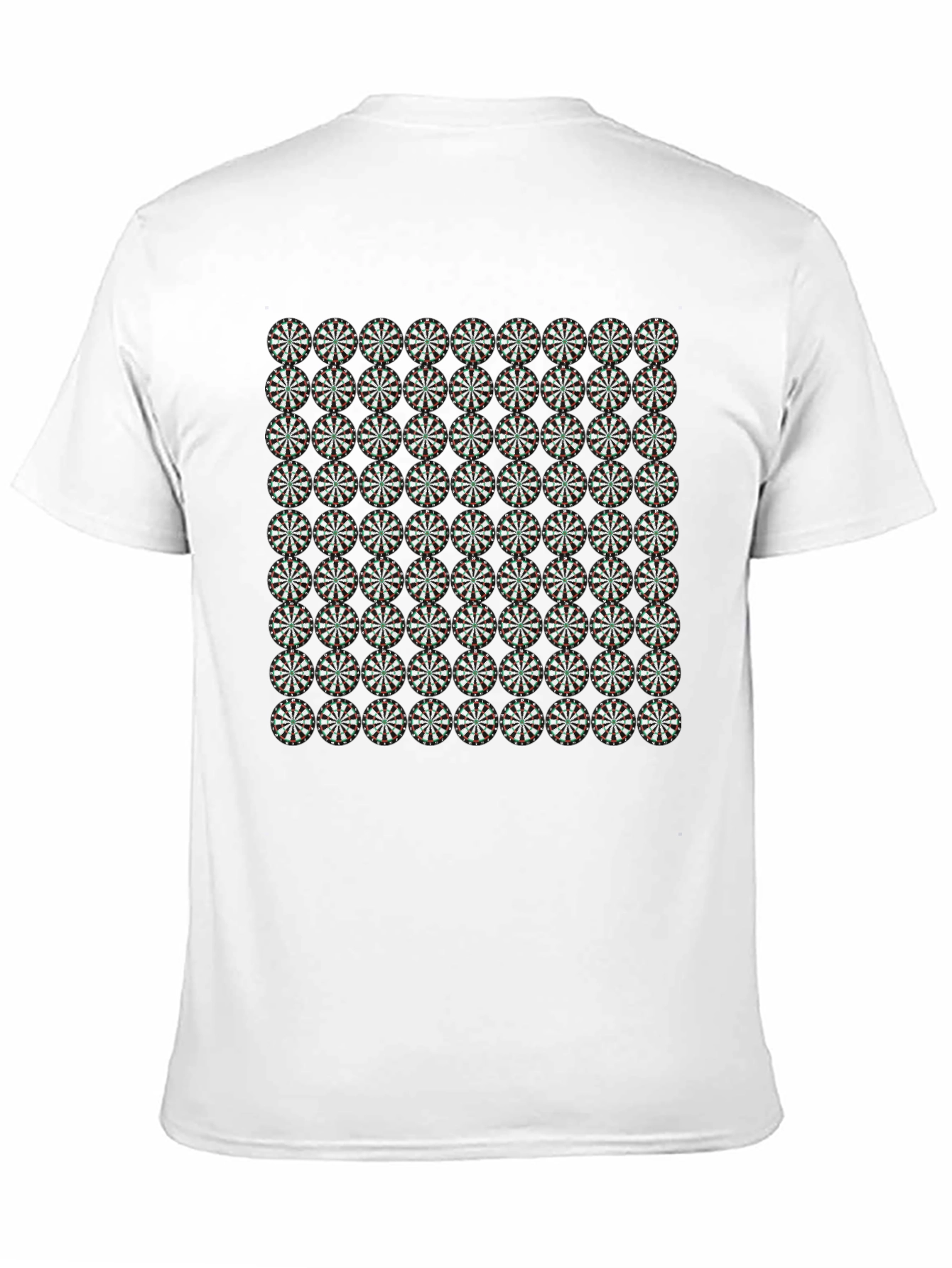 Black Geometric Floral Pattern Black T-Shirt view 11