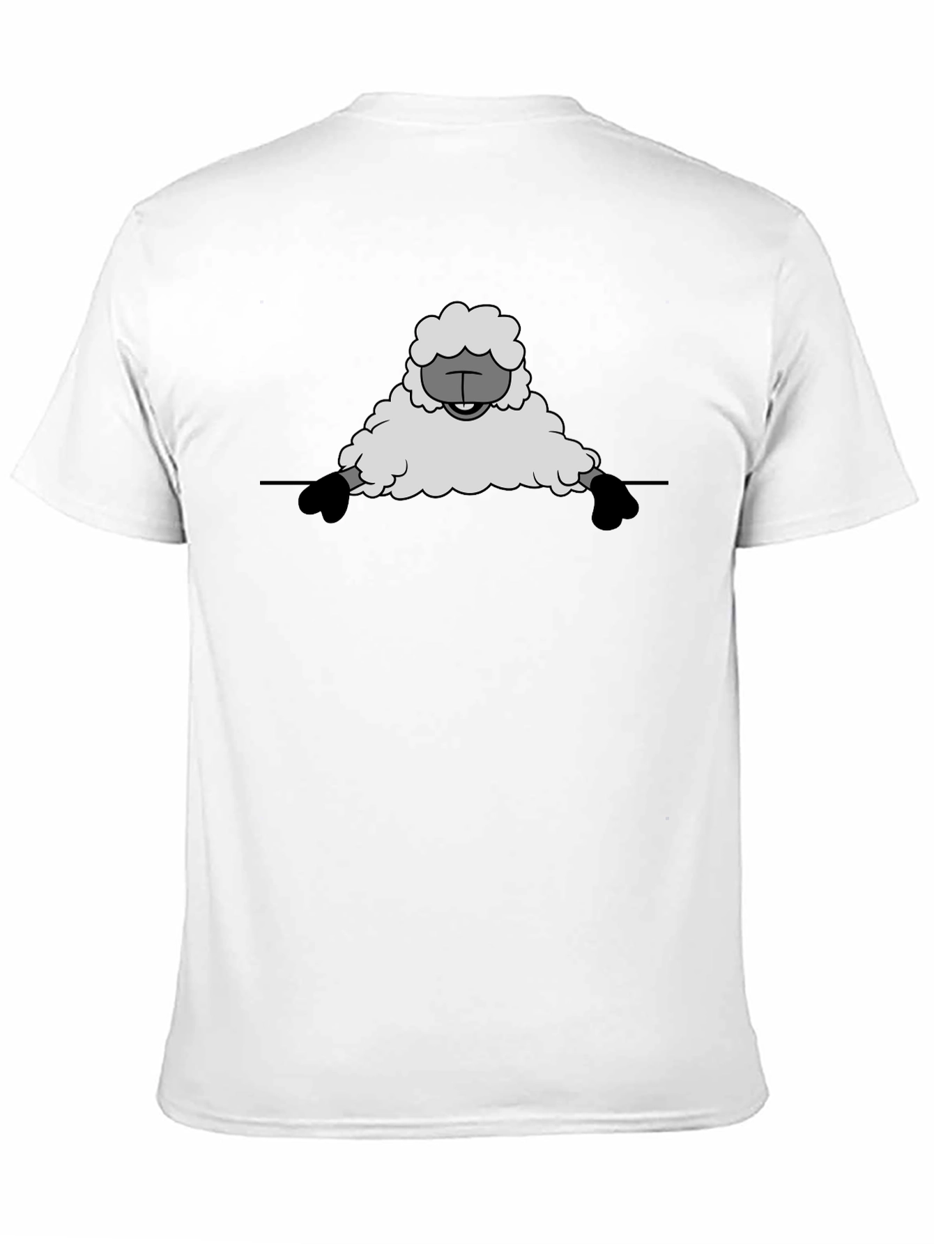 Black Funny Sheep Graphic Tee - Black Cotton T-Shirt view 11