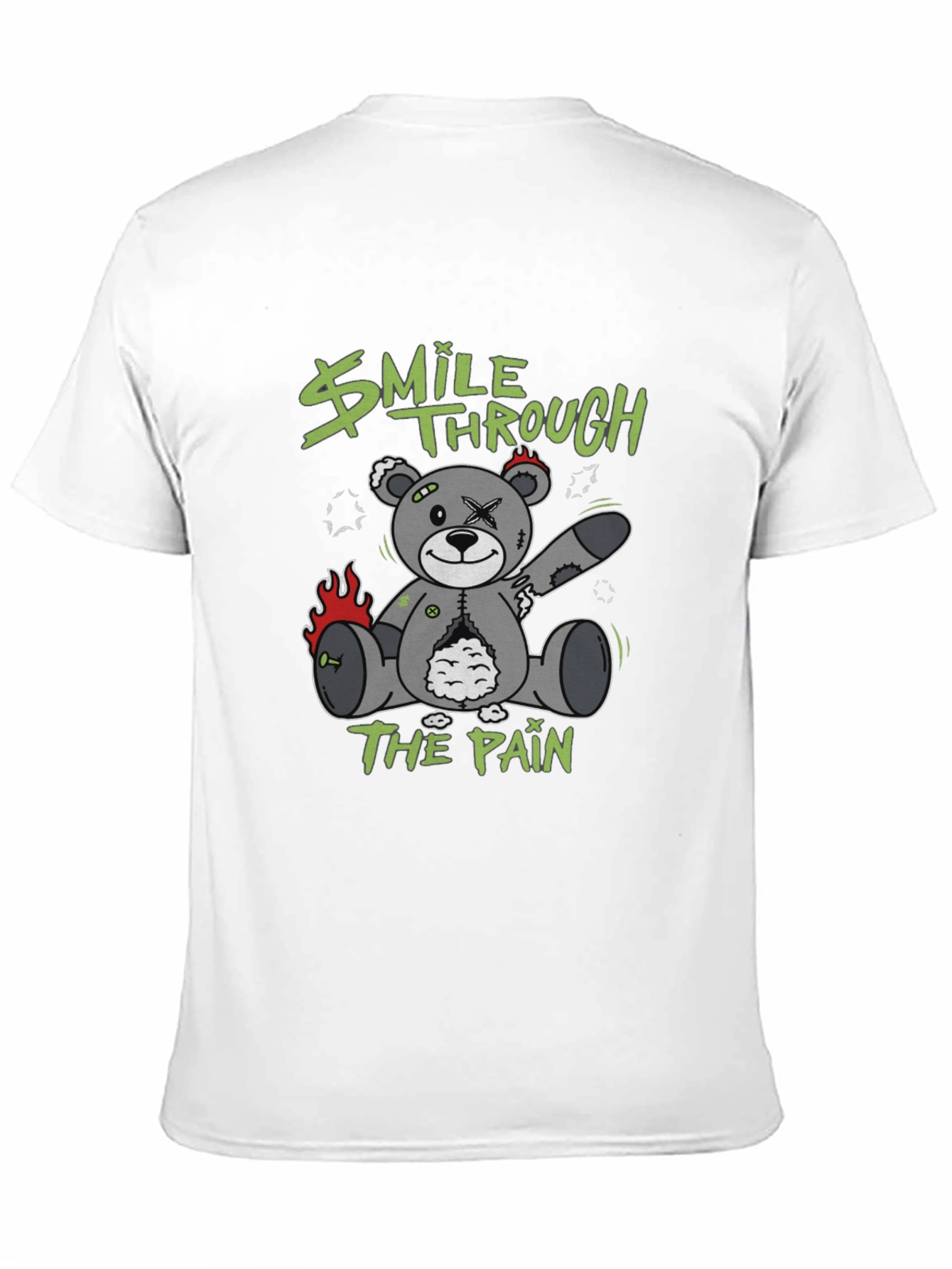 Black Smile Through The Pain Graphic T-Shirt view 11