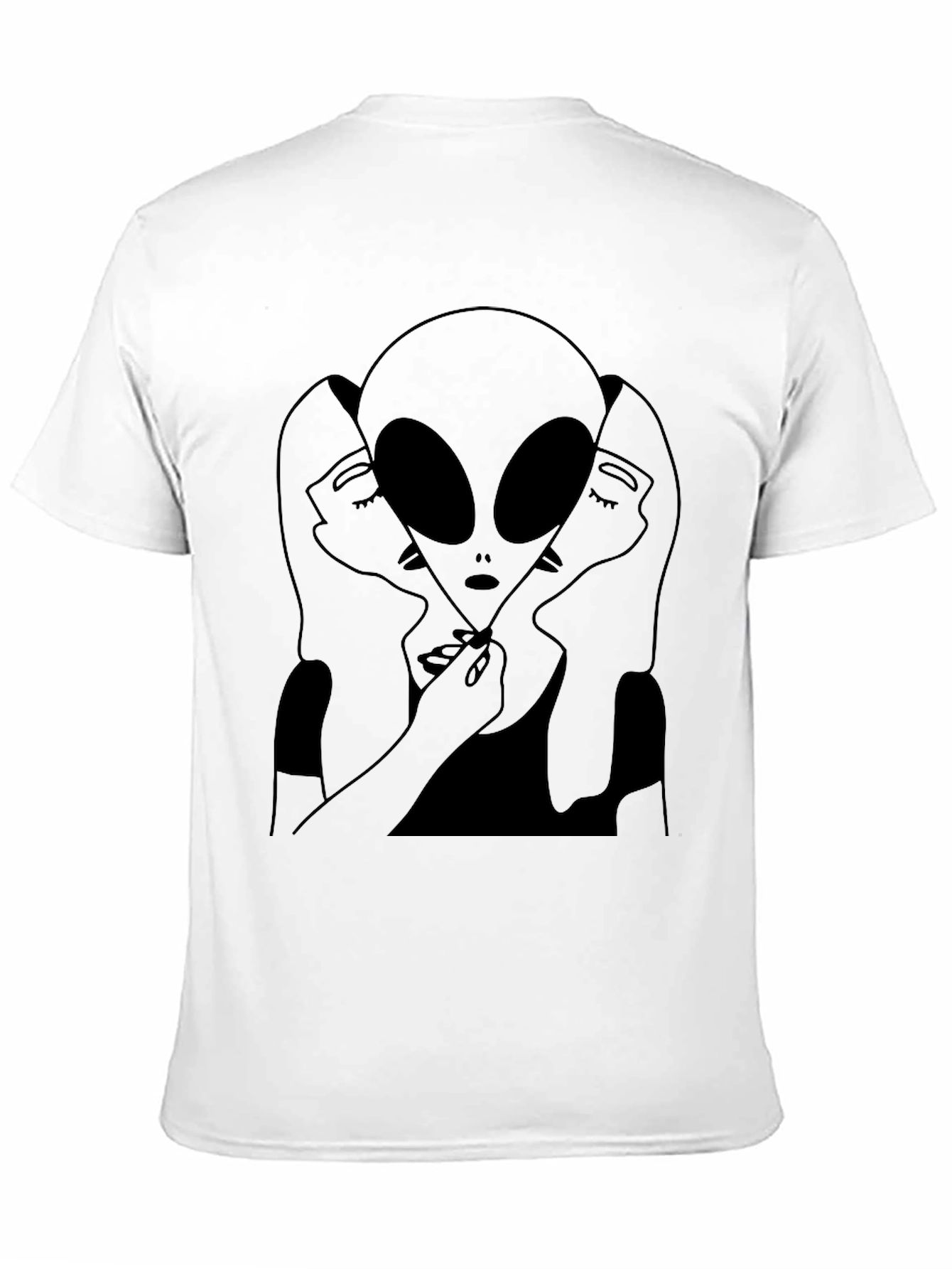 Black Alien Embrace Graphic Tee - Black Cotton T-Shirt view 11