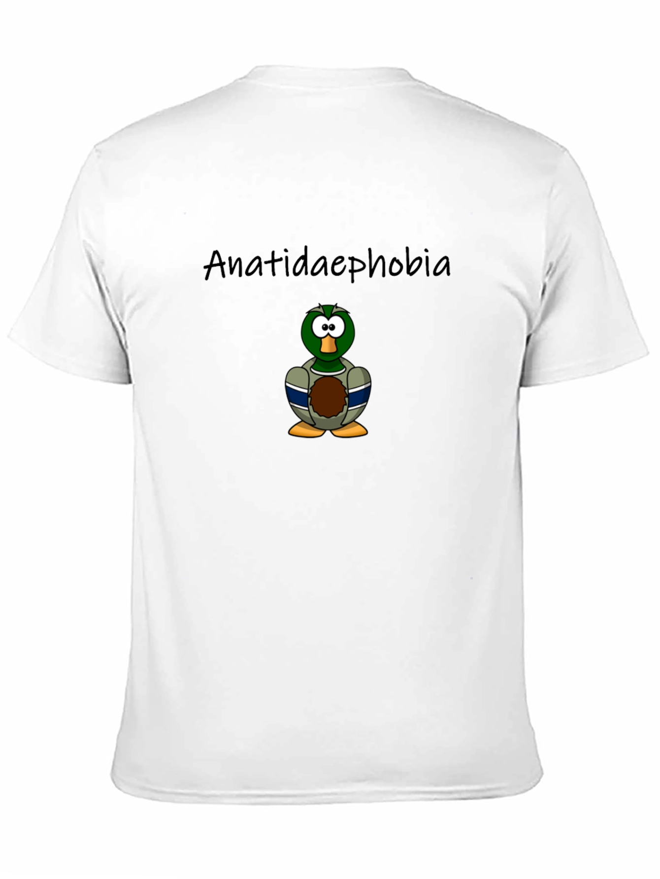Black Anatidaephobia Duck Cartoon T-Shirt view 11