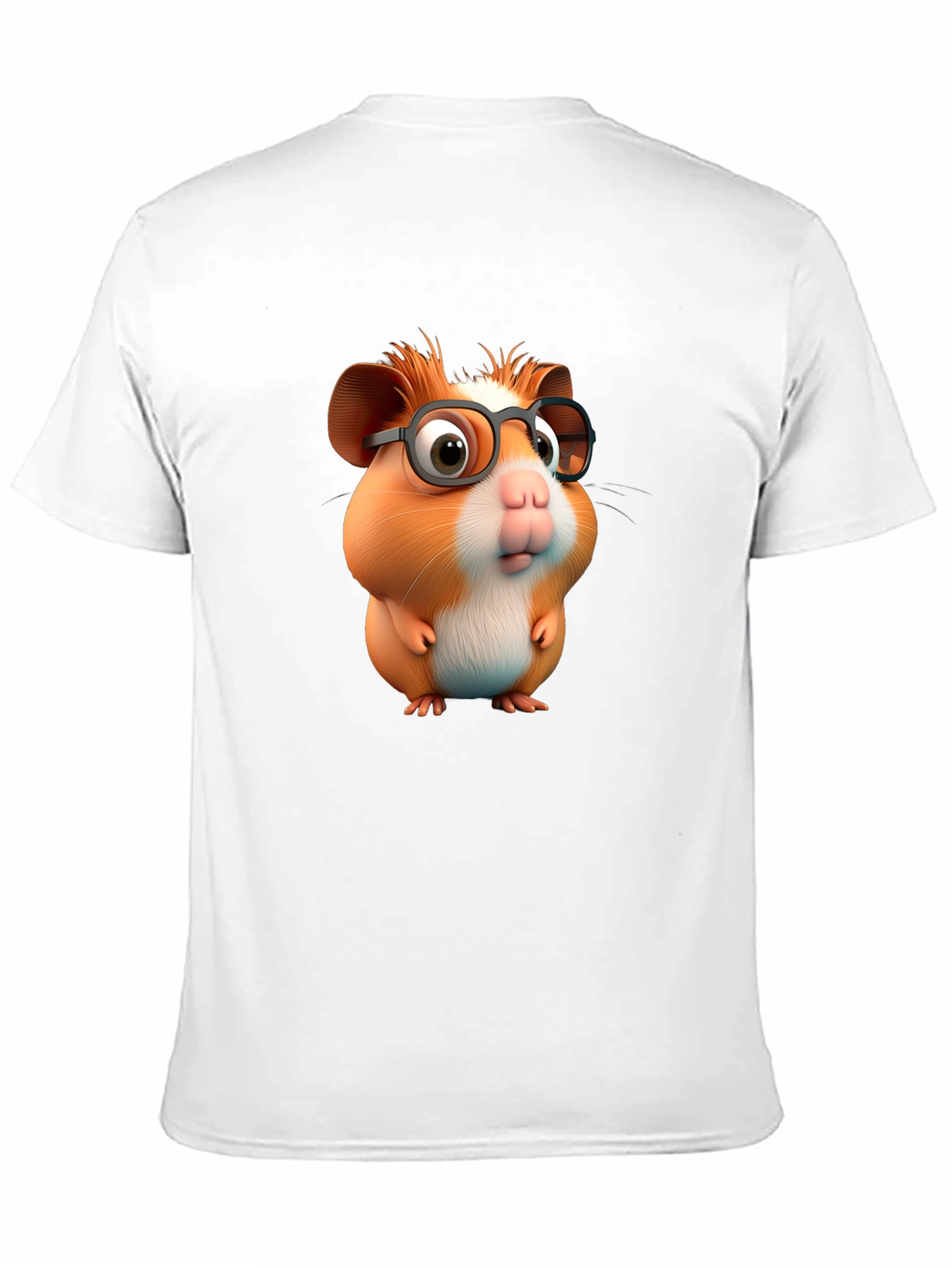 Black Cute Hamster with Glasses Graphic Tee view 11