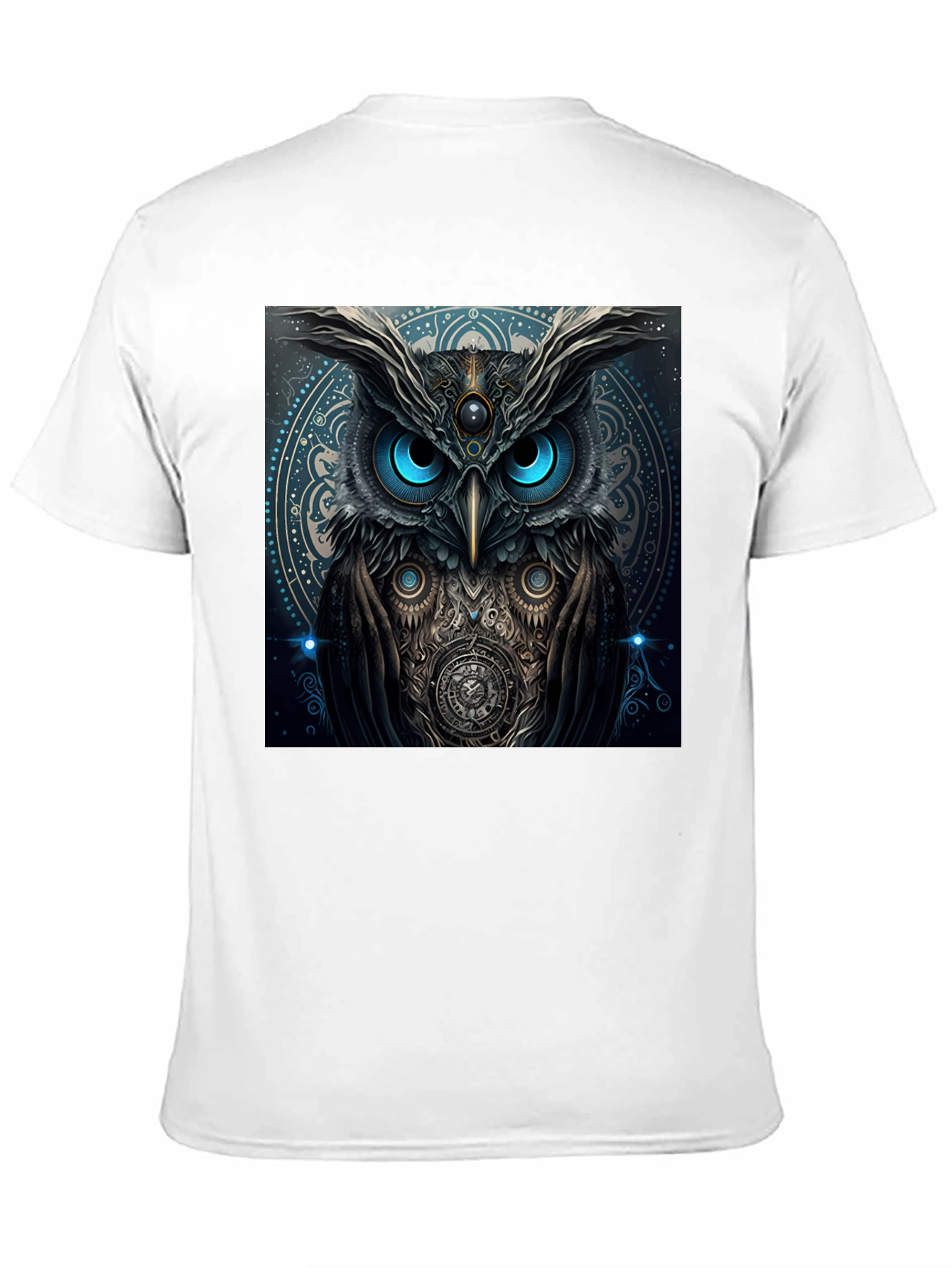 Black Mystic Owl Graphic Tee - Black Cotton Blend view 11