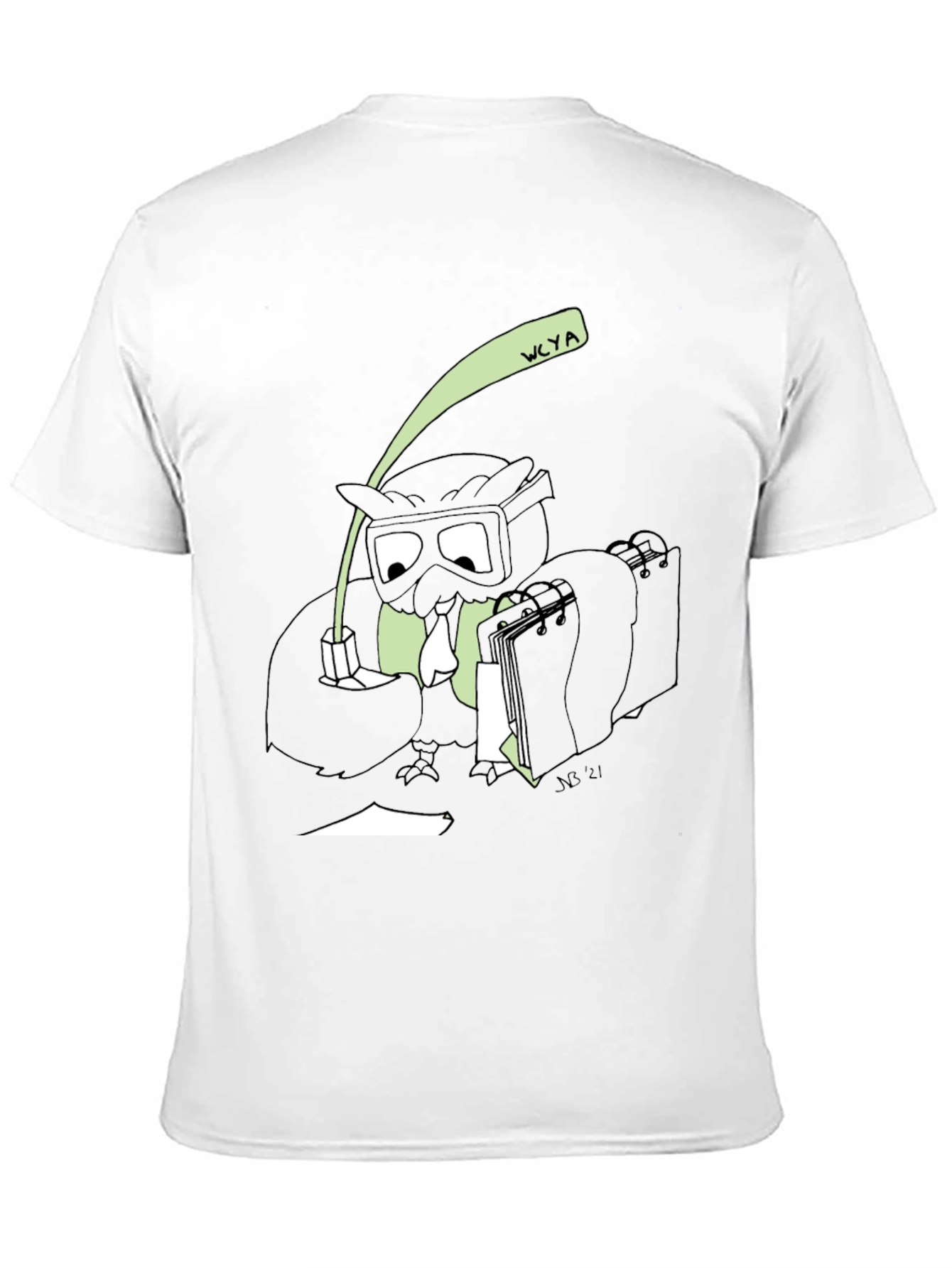 Black Cartoon Owl T-Shirt - Black Cotton Blend view 11