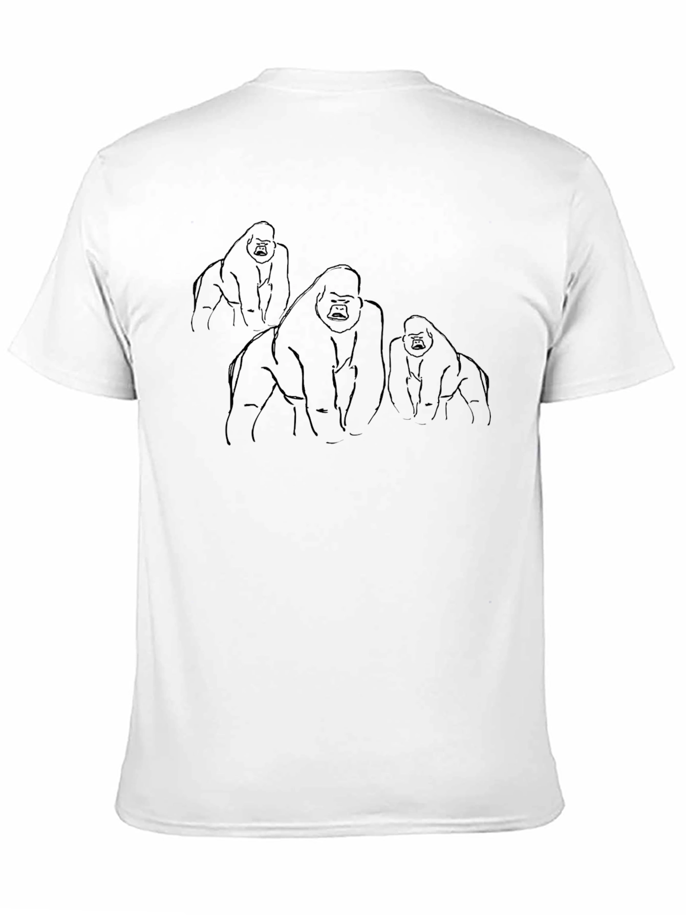 Black Gorilla Sketch Graphic Black T-Shirt view 11