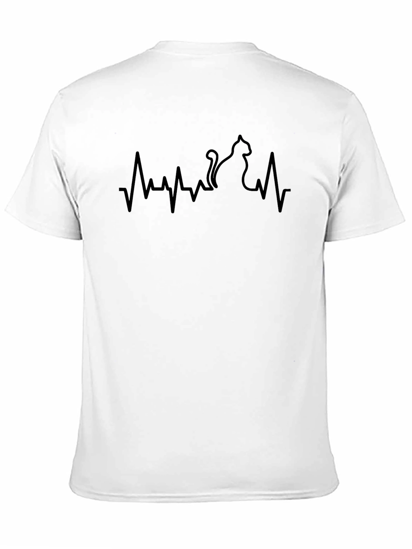 Black Cat Heartbeat T-Shirt - Relaxed Fit, Soft Cotton view 11
